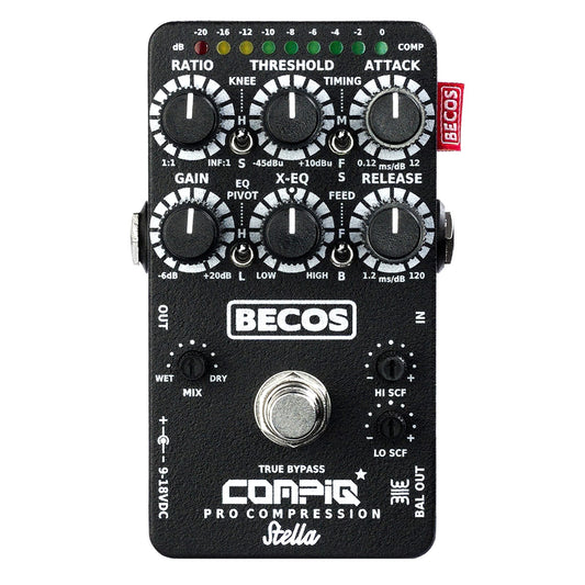 Becos CompIQ STELLA Pro Compressor Pedal for Bass and Guitar