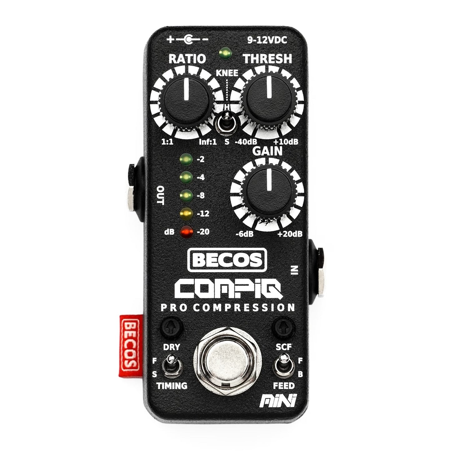 Becos CompIQ MINI Pro Compressor Pedal for Bass and Guitar