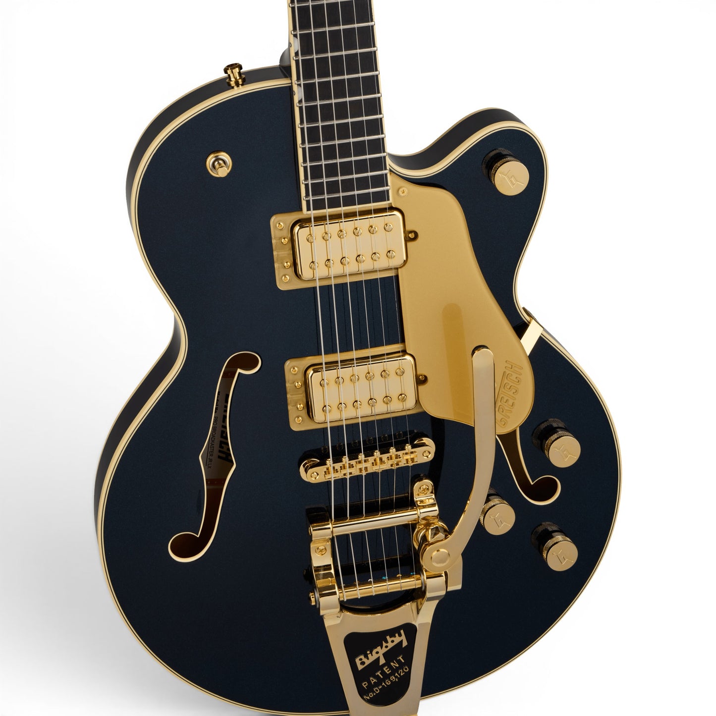 Gretsch Professional Broadkaster Jr. LX Center Block w/String-Thru Bigsby & Deluxe Hardshell Case, Midnight Sapphire