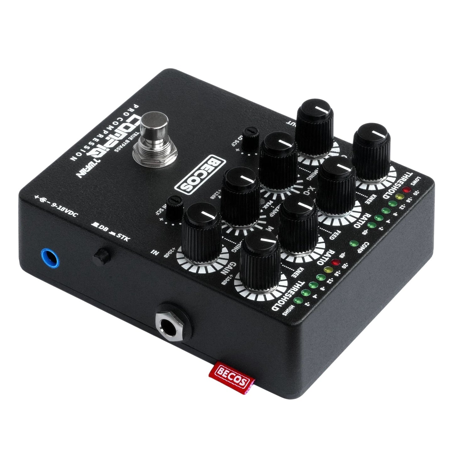 Becos CompIQ TWAIN Pro Dual Band Stacked Compressor Pedal for Bass and Guitar