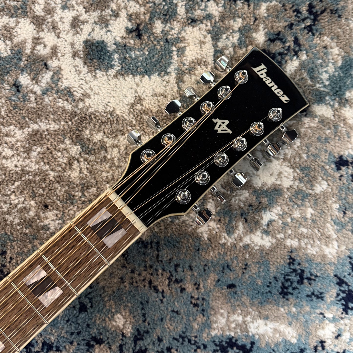 Ibanez AJ7012M1E-BK Artwood 12-String Acoustic-Electric Guitar, Black, Cosmetic Damage [USED-GOOD]