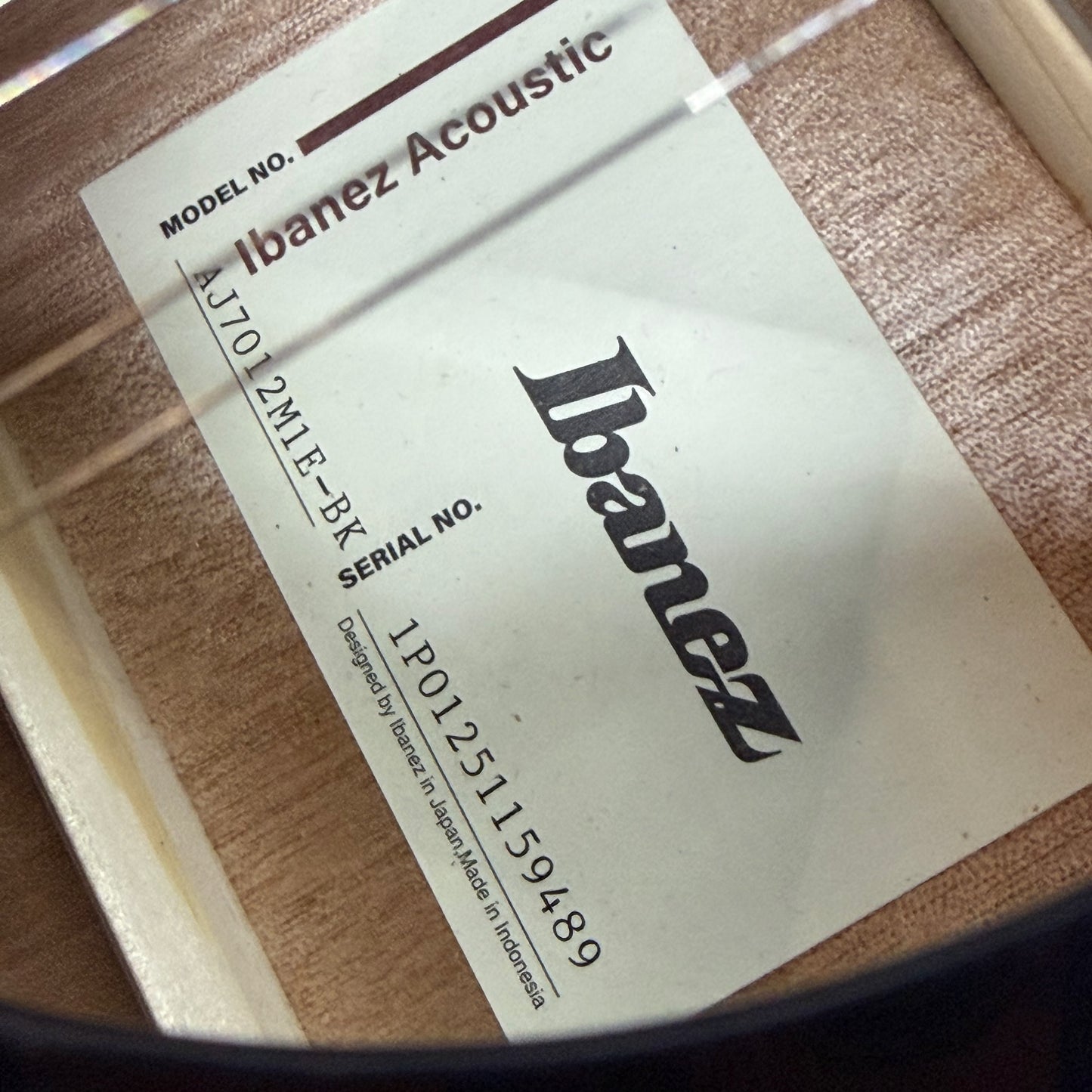 Ibanez AJ7012M1E-BK Artwood 12-String Acoustic-Electric Guitar, Black, Cosmetic Damage [USED-GOOD]
