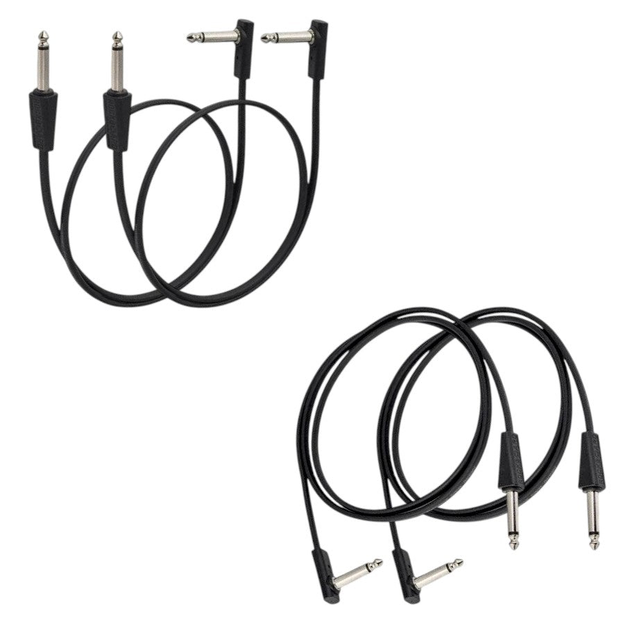 Looper Switcher Farfield Pedal Cable Kit - RockBoard Flat ST-RA Cables (2×60cm, 2×100cm)