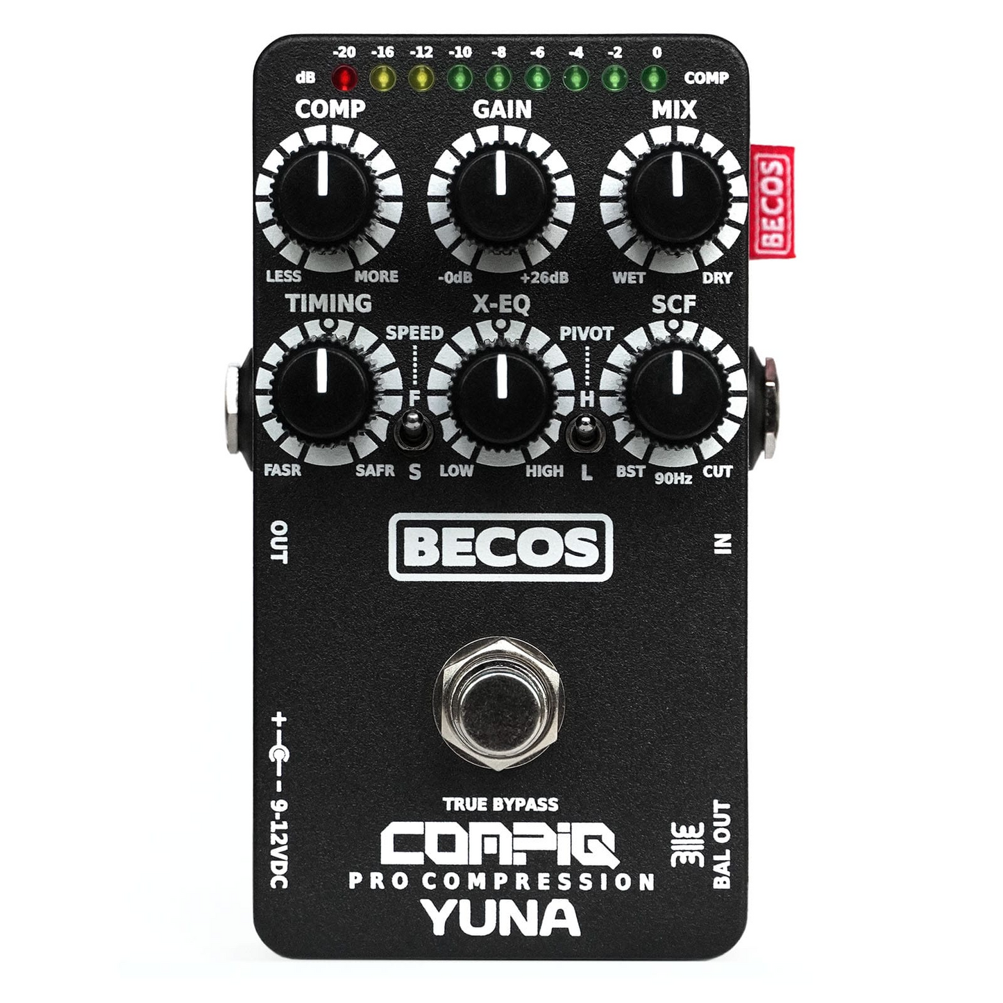BECOS CompIQ YUNA Pro Compressor Pedal for Bass and Guitar