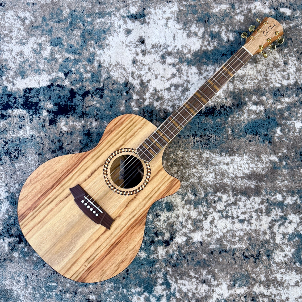 Cole Clark RDLXANEC-CLCLR Recording Deluxe Grand Auditorium Acoustic-Electric Guitar with Cutaway, AA Camphor Laurel Face, Back & Sides, Rosewood Fretboard & Bridge  SN350