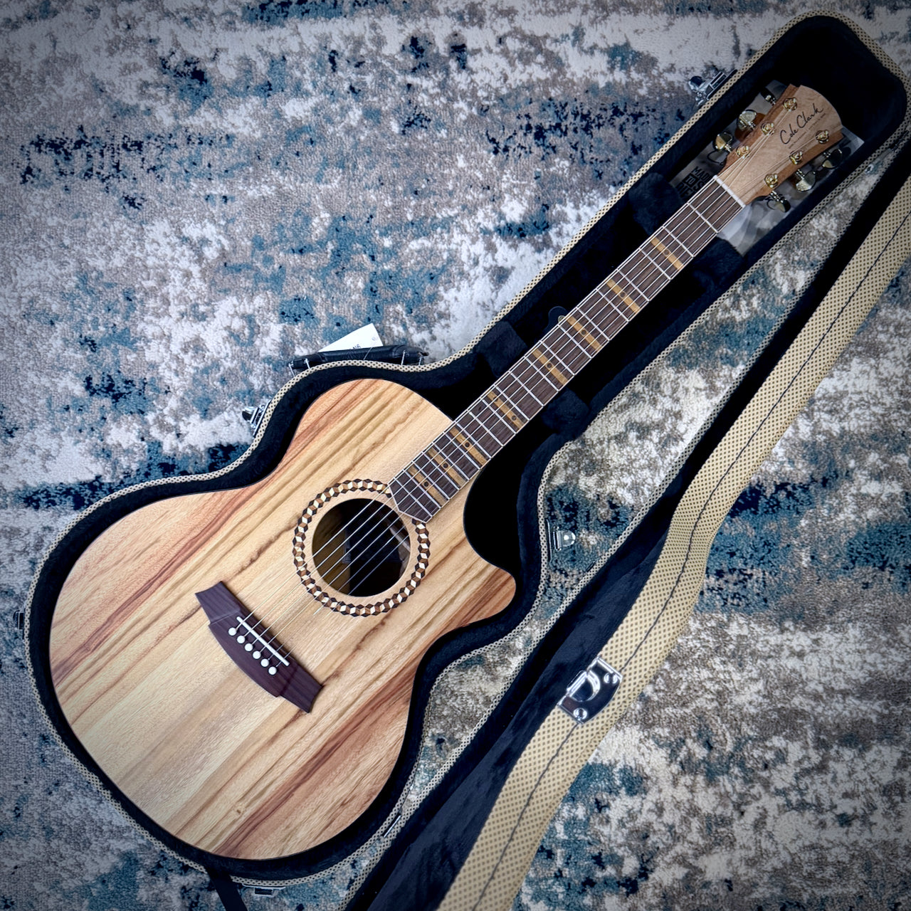 Cole Clark RDLXANEC-CLCLR Recording Deluxe Grand Auditorium Acoustic-Electric Guitar with Cutaway, AA Camphor Laurel Face, Back & Sides, Rosewood Fretboard & Bridge  SN350