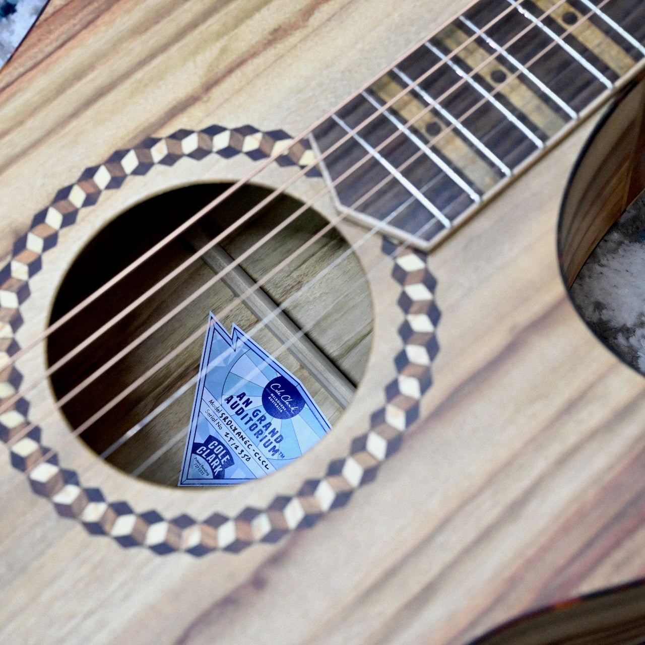 Cole Clark RDLXANEC-CLCLR Recording Deluxe Grand Auditorium Acoustic-Electric Guitar with Cutaway, AA Camphor Laurel Face, Back & Sides, Rosewood Fretboard & Bridge  SN350