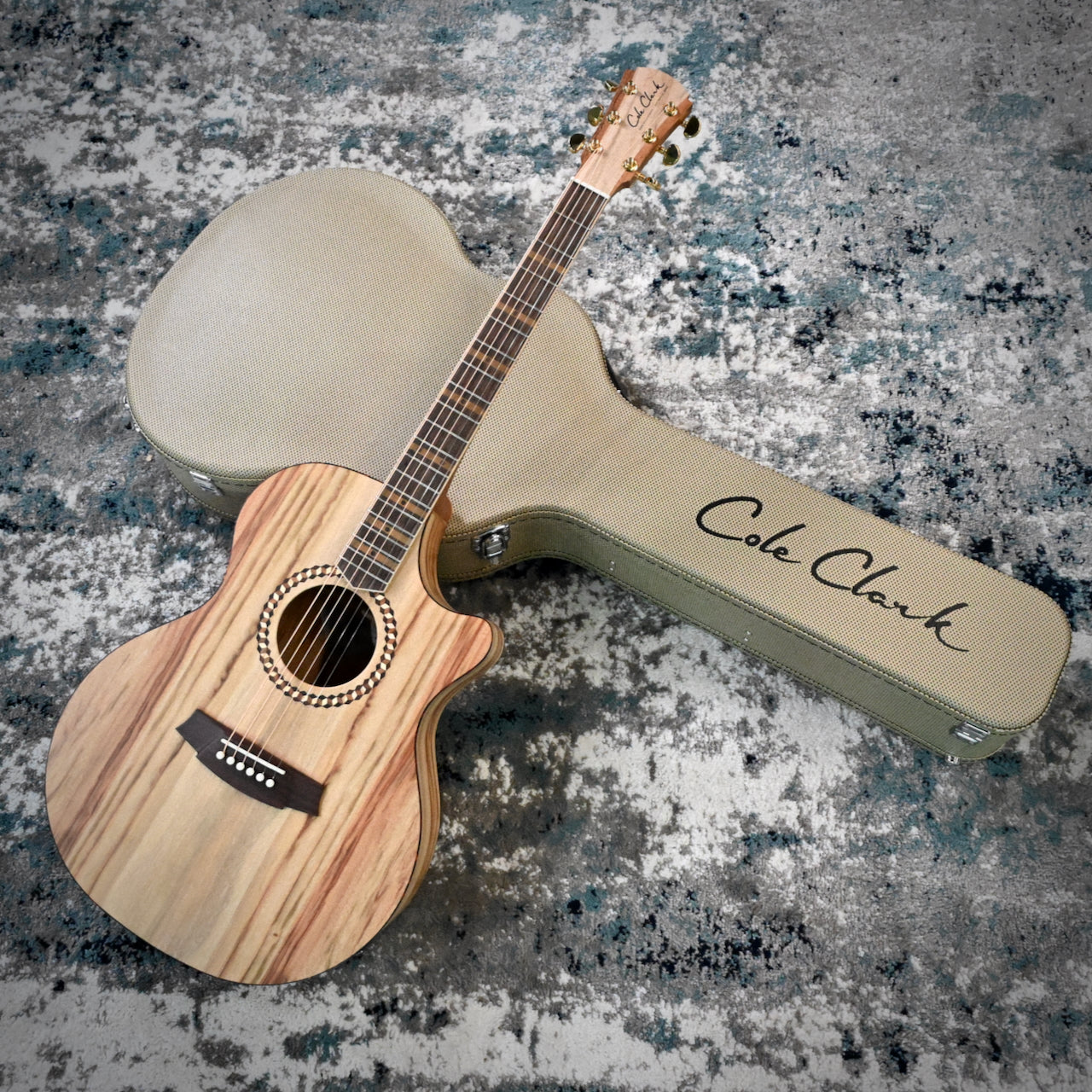 Cole Clark RDLXANEC-CLCLR Recording Deluxe Grand Auditorium Acoustic-Electric Guitar with Cutaway, AA Camphor Laurel Face, Back & Sides, Rosewood Fretboard & Bridge  SN350