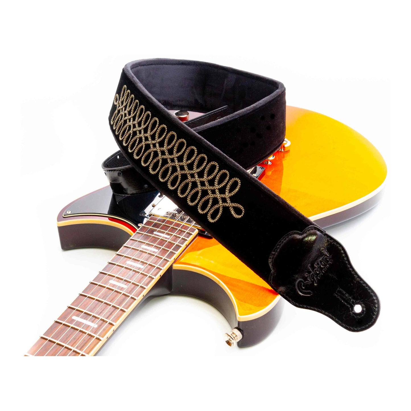 RightOn! Straps Groove SGT.PEPPERS Black Padded Guitar and Bass Strap with Pick Pocket