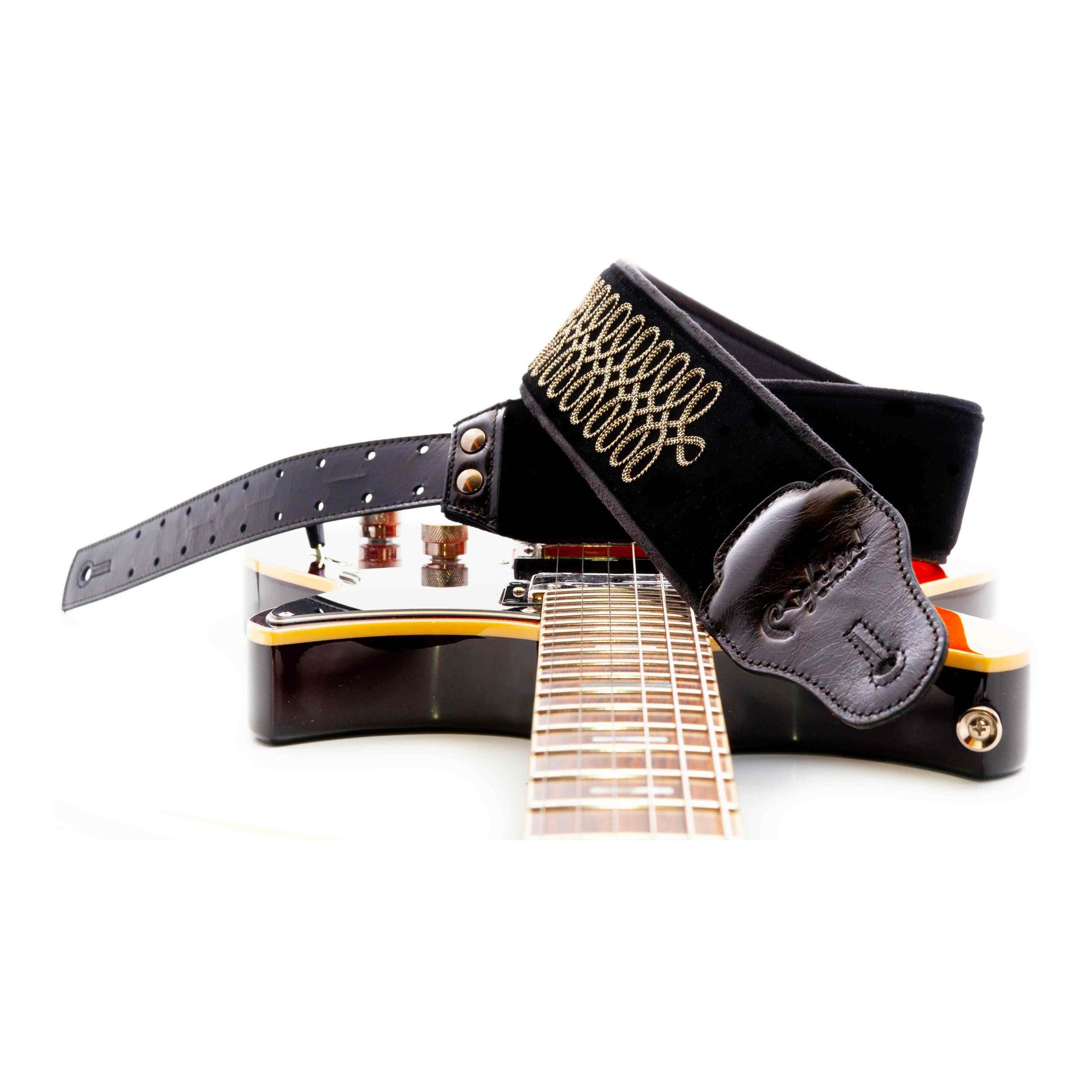 RightOn! Straps Groove SGT.PEPPERS Black Padded Guitar and Bass Strap with Pick Pocket
