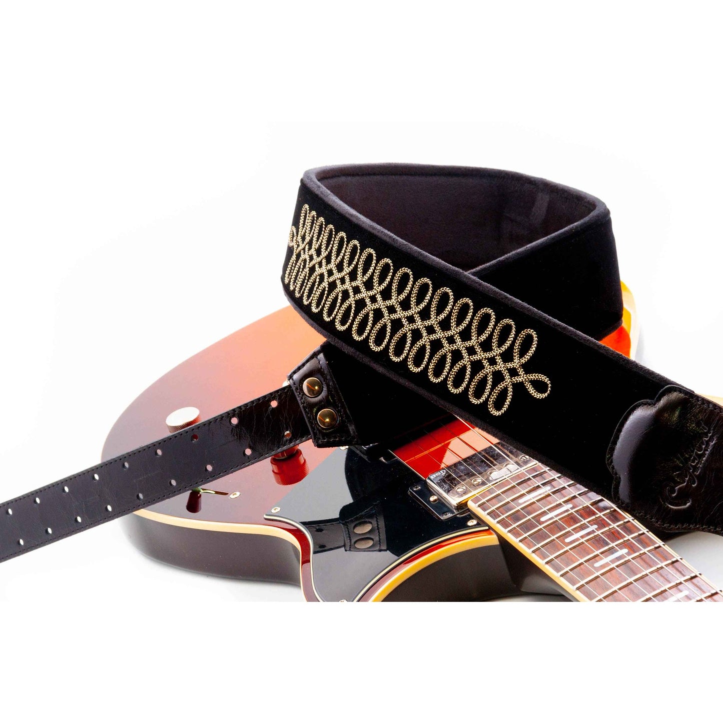 RightOn! Straps Groove SGT.PEPPERS Black Padded Guitar and Bass Strap with Pick Pocket