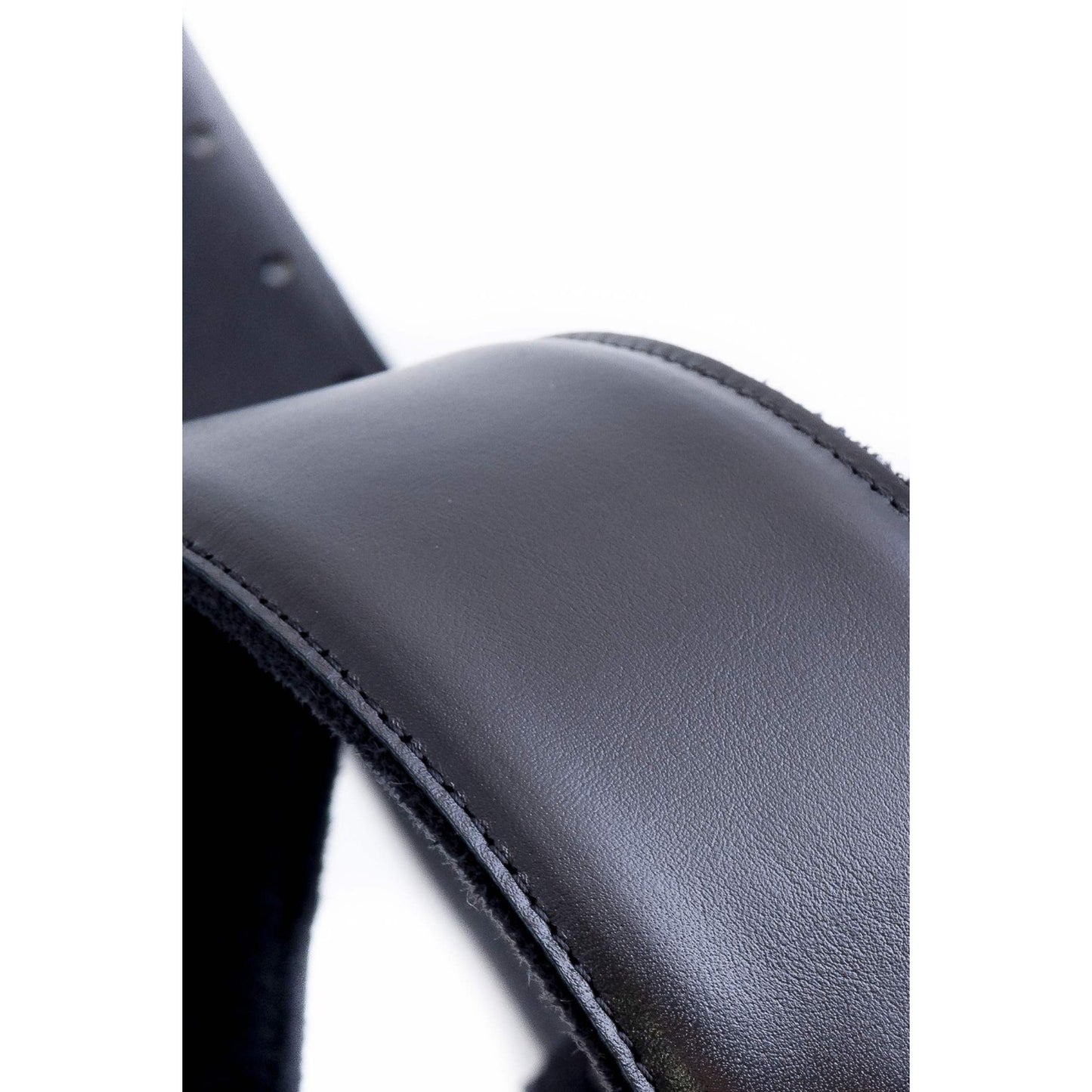 RightOn! Straps Leathercraft VINTAGE Black Padded Leather Guitar and Bass Strap with Pick Pocket