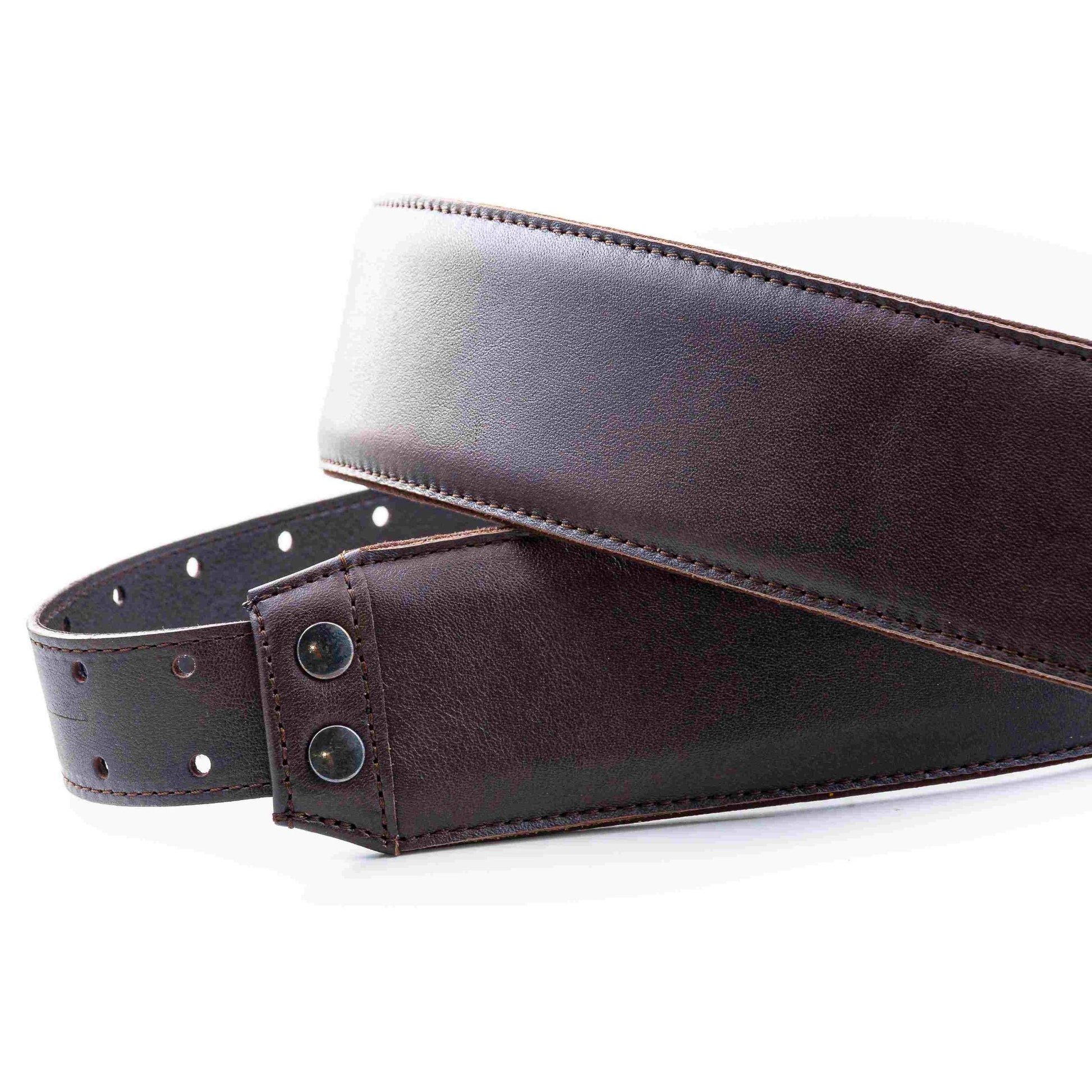 RightOn! Straps Leathercraft VINTAGE Brown Padded Leather Guitar and Bass Strap with Pick Pocket