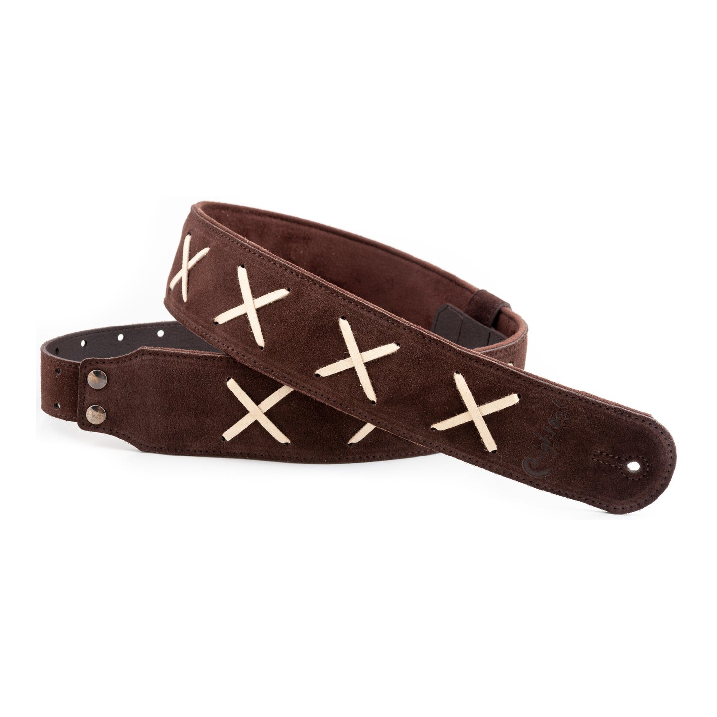 RightOn! Straps Legend D.G. Brown Leather Guitar and Bass Strap with Pick Pocket