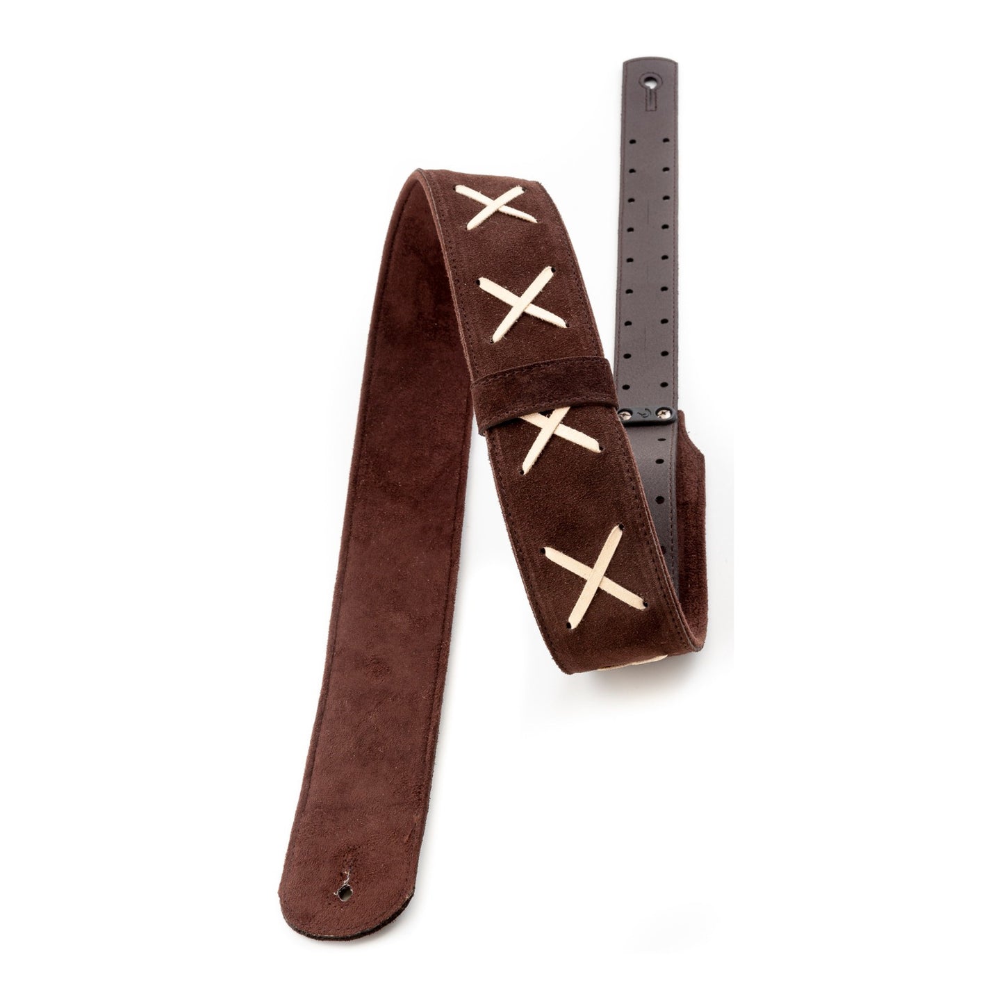 RightOn! Straps Legend D.G. Brown Leather Guitar and Bass Strap with Pick Pocket