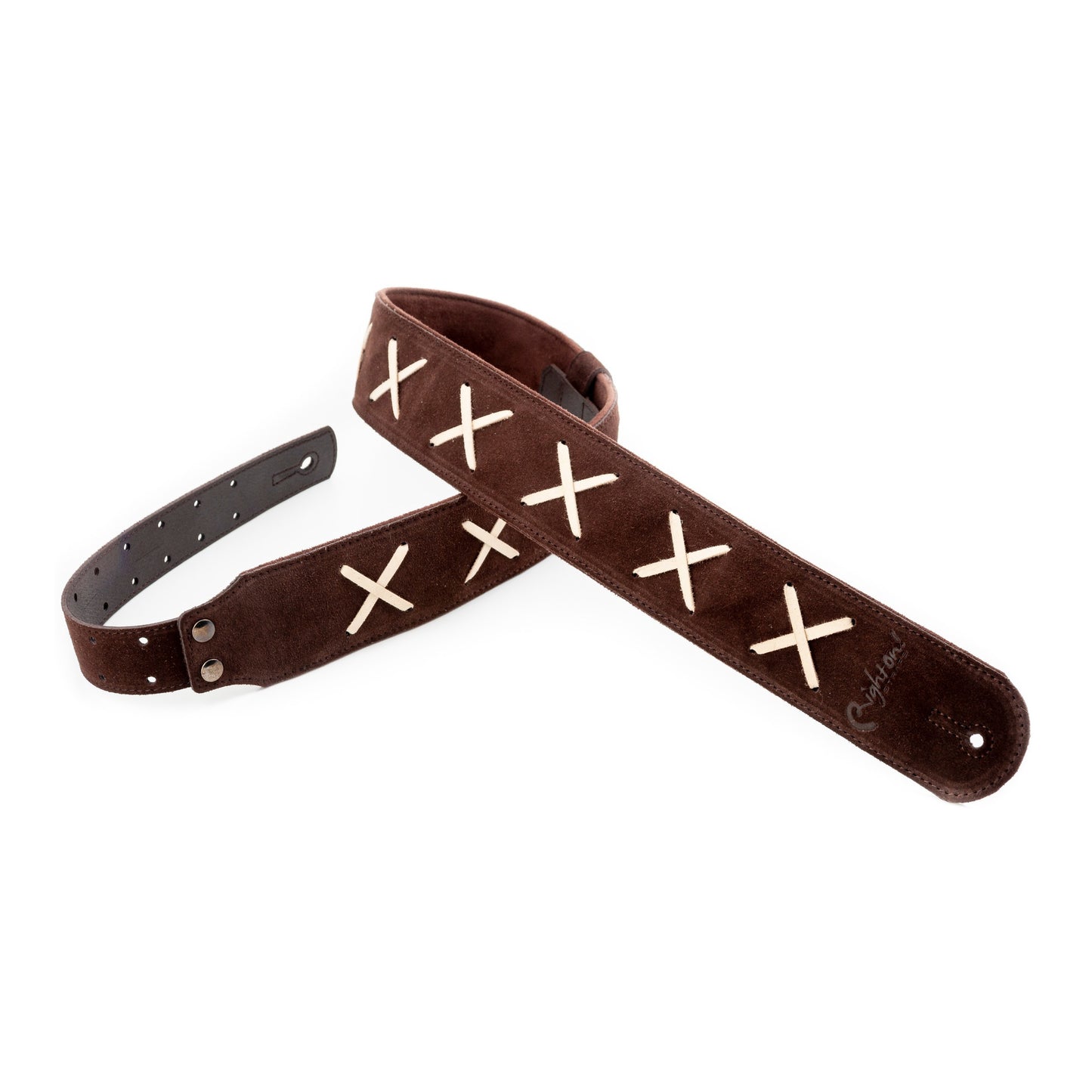 RightOn! Straps Legend D.G. Brown Leather Guitar and Bass Strap with Pick Pocket