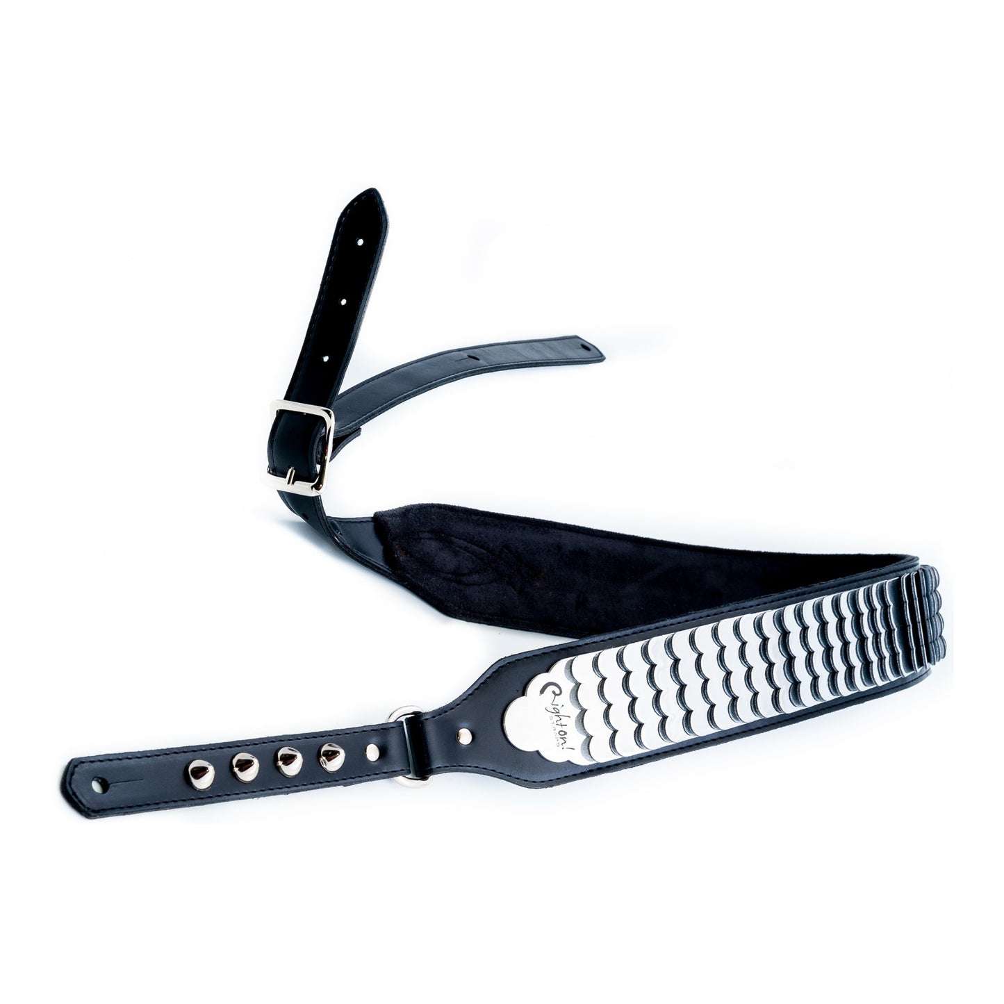 RightOn! Straps Legend J.L. PYTHON Black Padded Vegan Guitar and Bass Strap