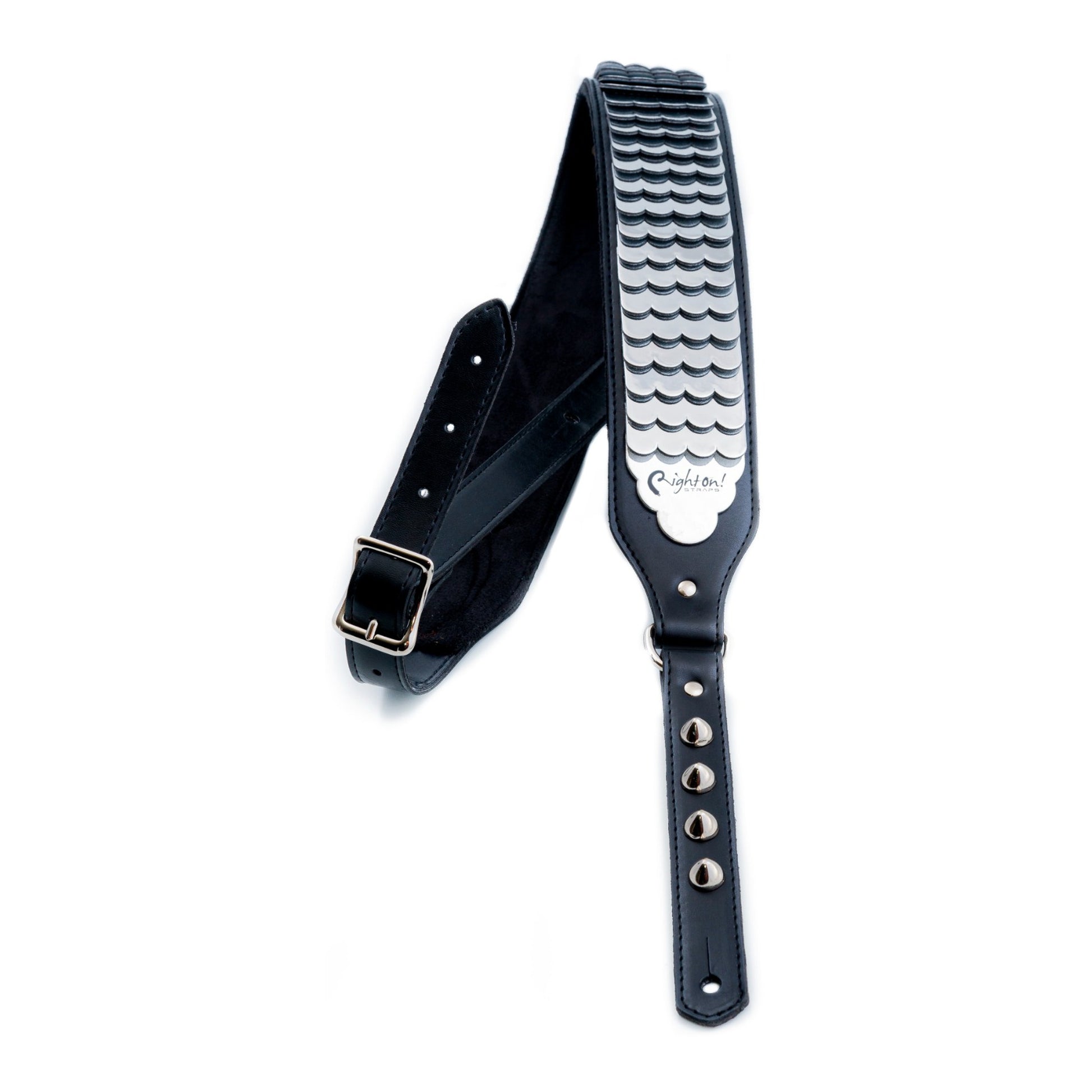 RightOn! Straps Legend J.L. PYTHON Black Padded Vegan Guitar and Bass Strap