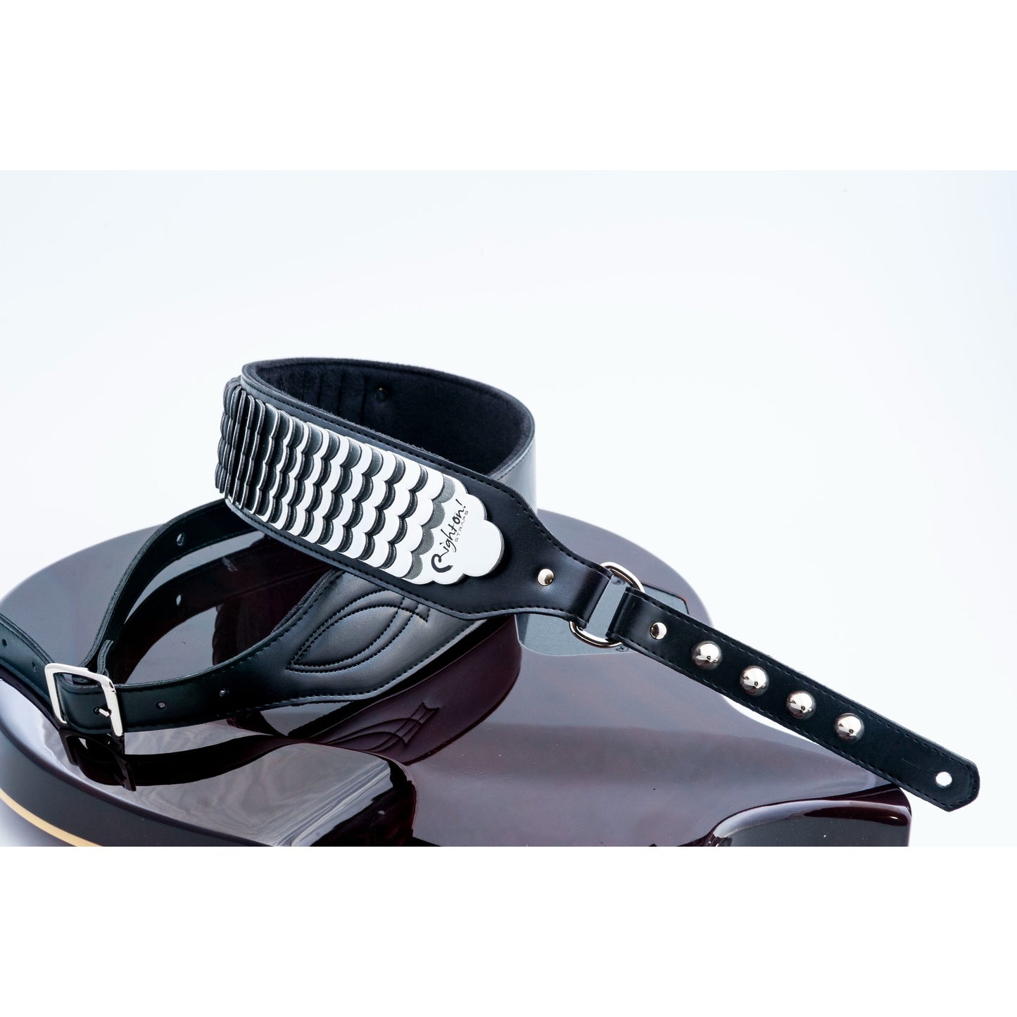 RightOn! Straps Legend J.L. PYTHON Black Padded Vegan Guitar and Bass Strap