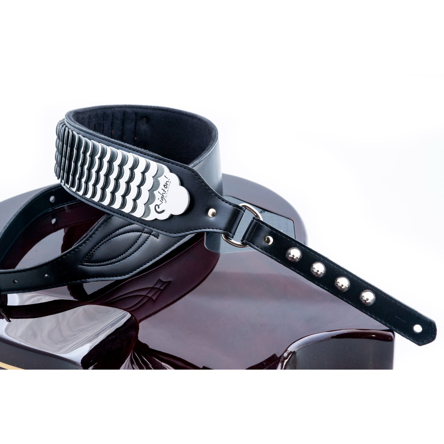 RightOn! Straps Legend J.L. PYTHON Black Padded Vegan Guitar and Bass Strap