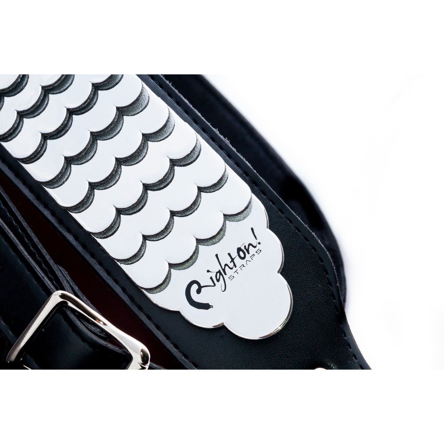 RightOn! Straps Legend J.L. PYTHON Black Padded Vegan Guitar and Bass Strap