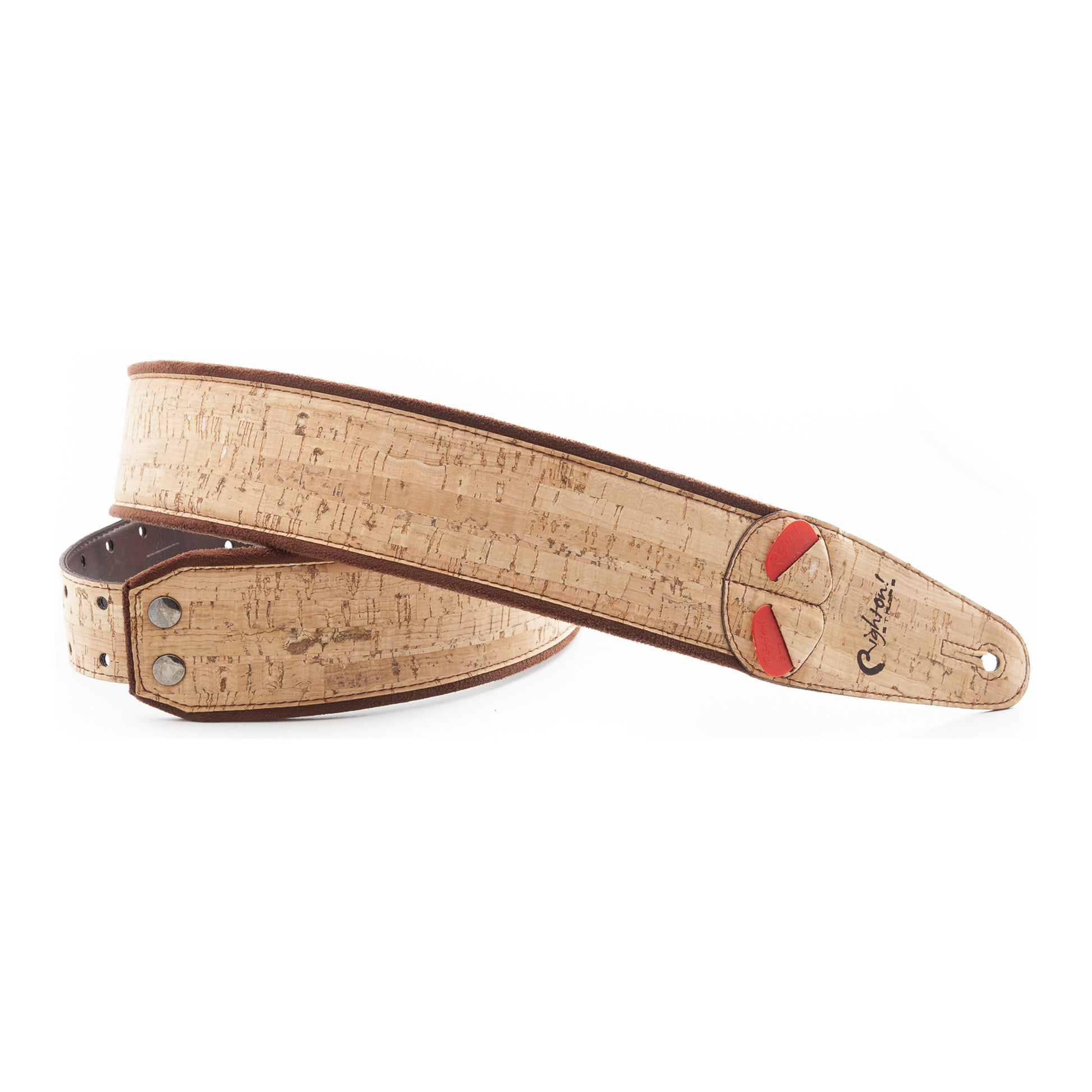 RightOn! Straps Mojo CORK Beige Padded Vegan Guitar and Bass Strap with Pick Pocket