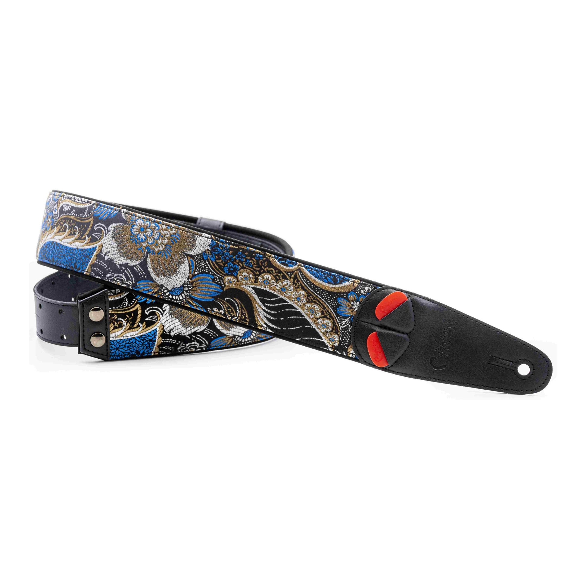 RightOn! Straps Mojo HOKKAIDO Black Padded Vegan Guitar and Bass Strap with Pick Pocket