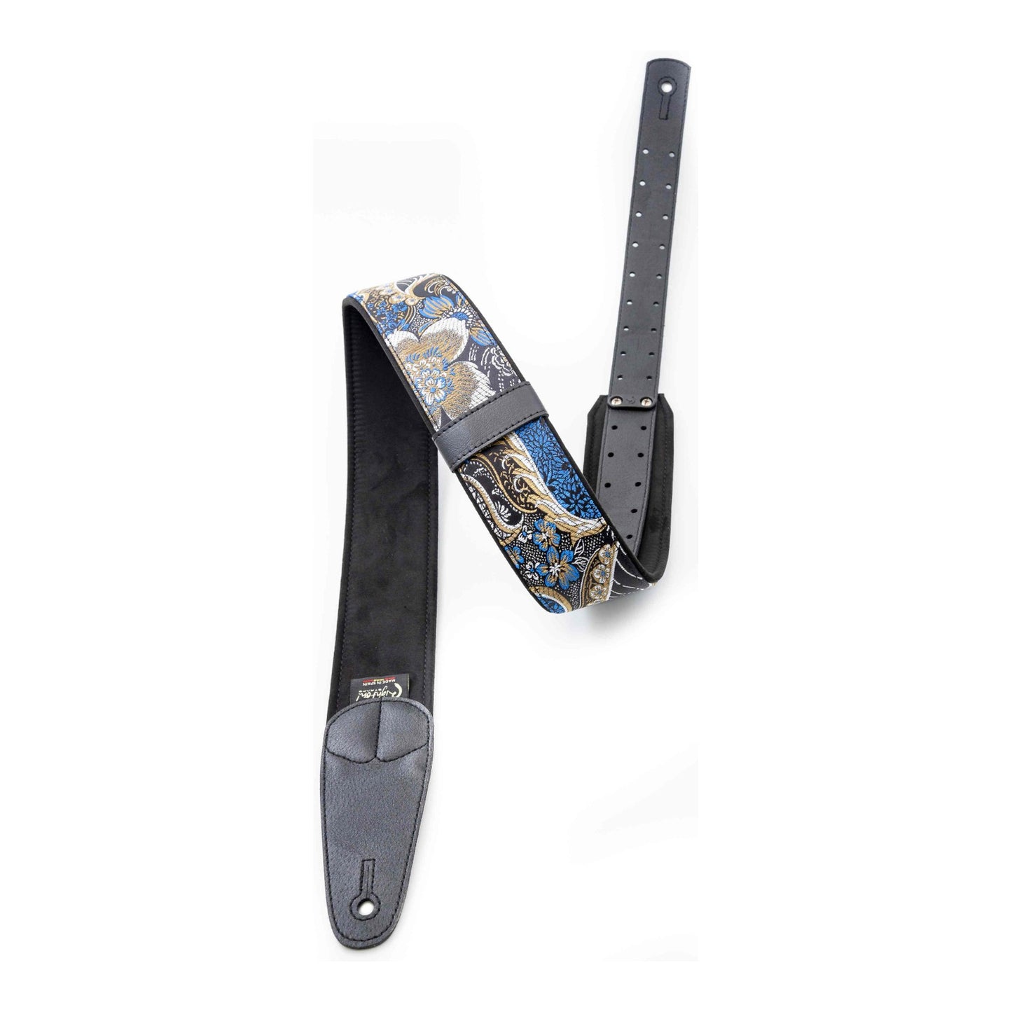 RightOn! Straps Mojo HOKKAIDO Black Padded Vegan Guitar and Bass Strap with Pick Pocket