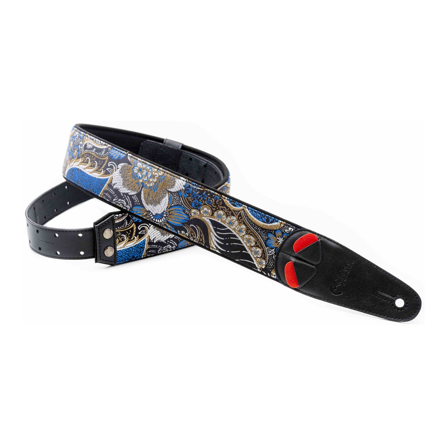 RightOn! Straps Mojo HOKKAIDO Black Padded Vegan Guitar and Bass Strap with Pick Pocket