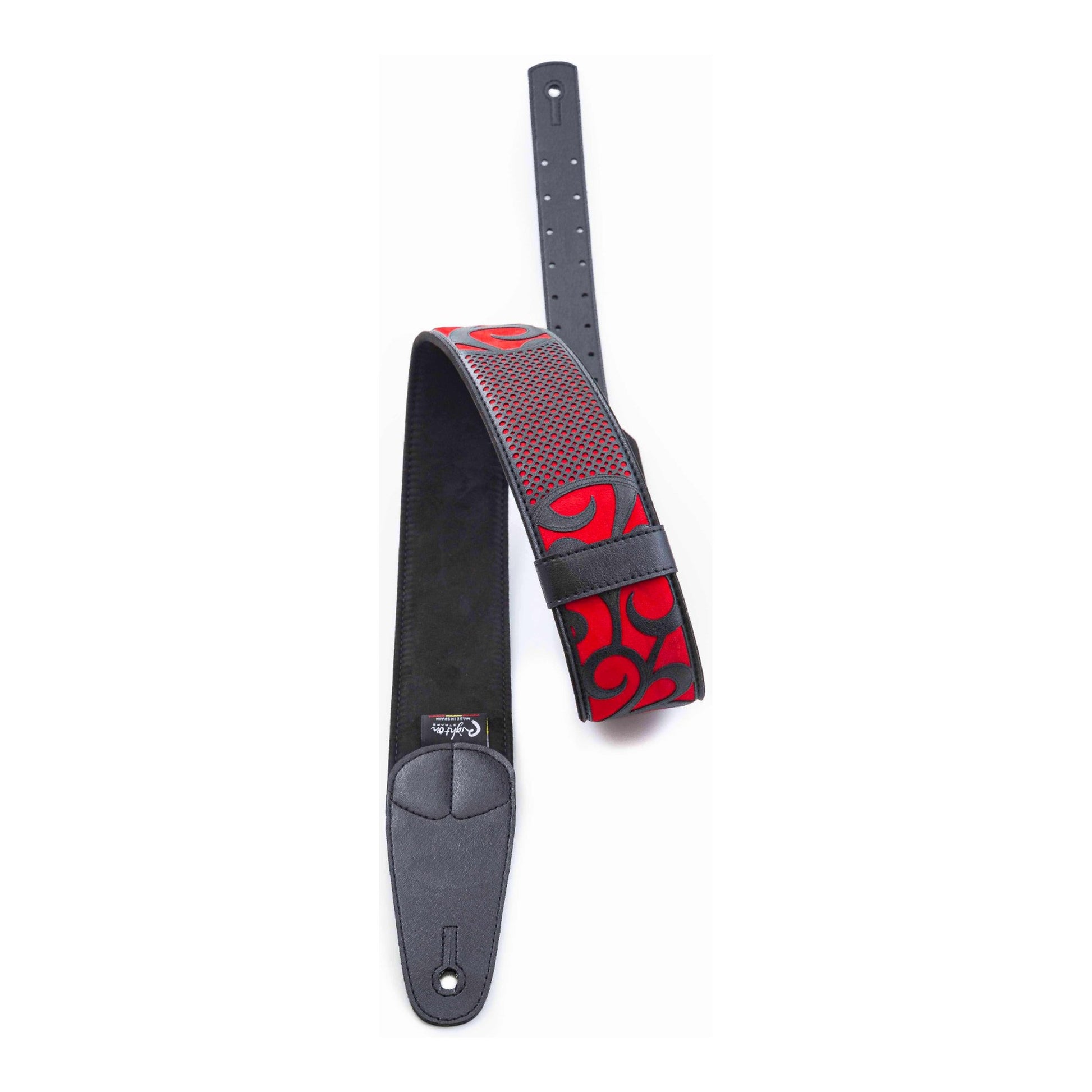 RightOn! Straps Mojo NASHVILLE Red Padded Vegan Guitar and Bass Strap with Pick Pocket