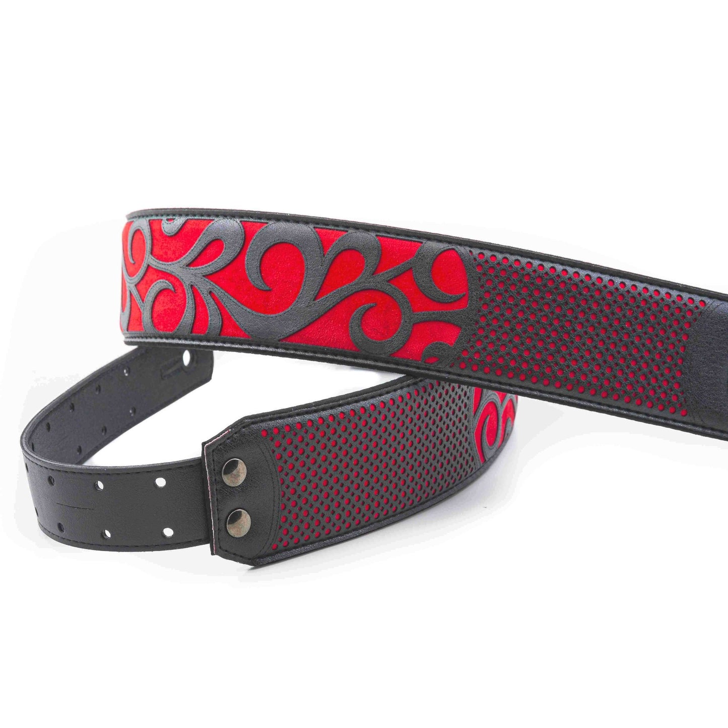 RightOn! Straps Mojo NASHVILLE Red Padded Vegan Guitar and Bass Strap with Pick Pocket