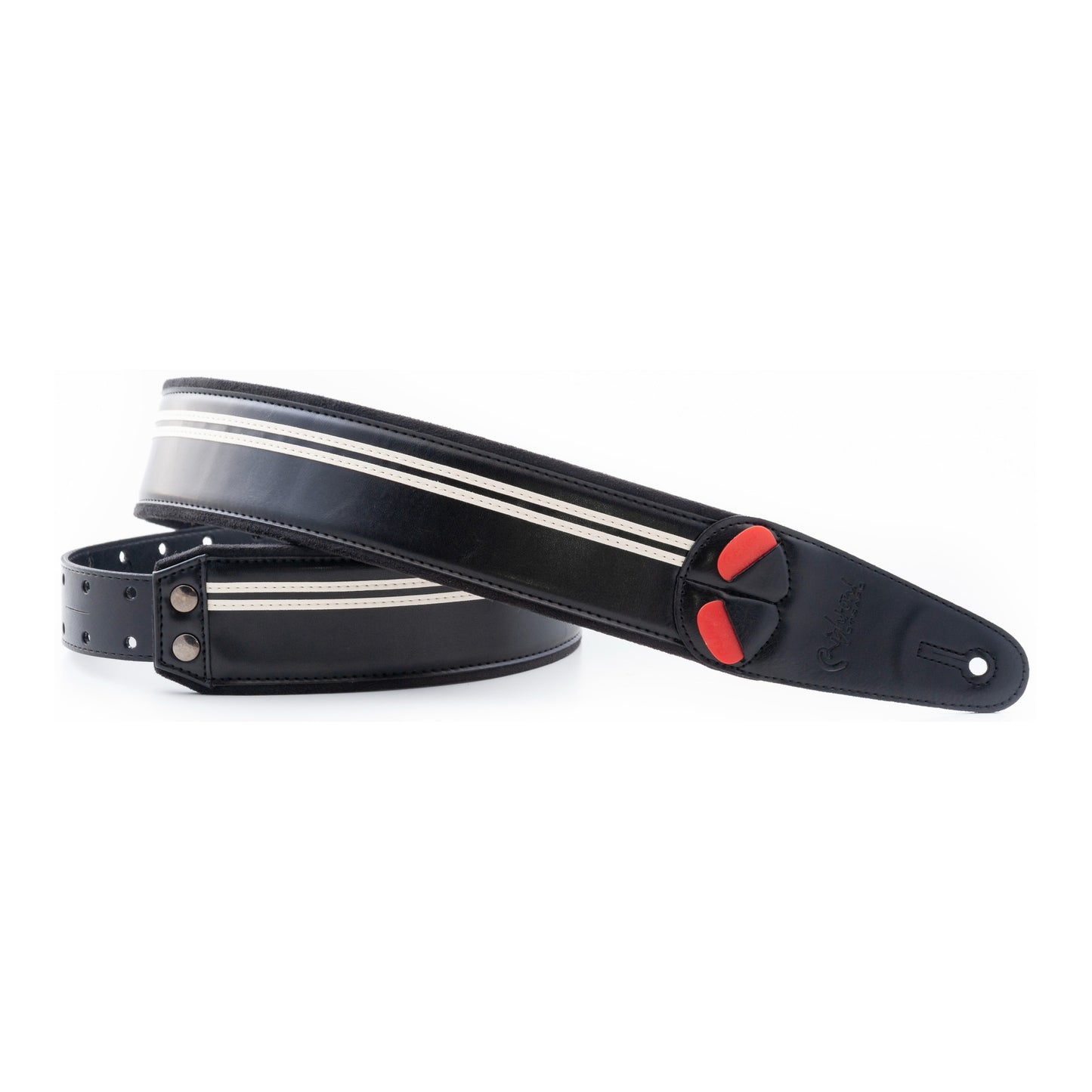 RightOn! Straps Mojo RACE-60 Black Padded Vegan Guitar and Bass Strap with Pick Pocket