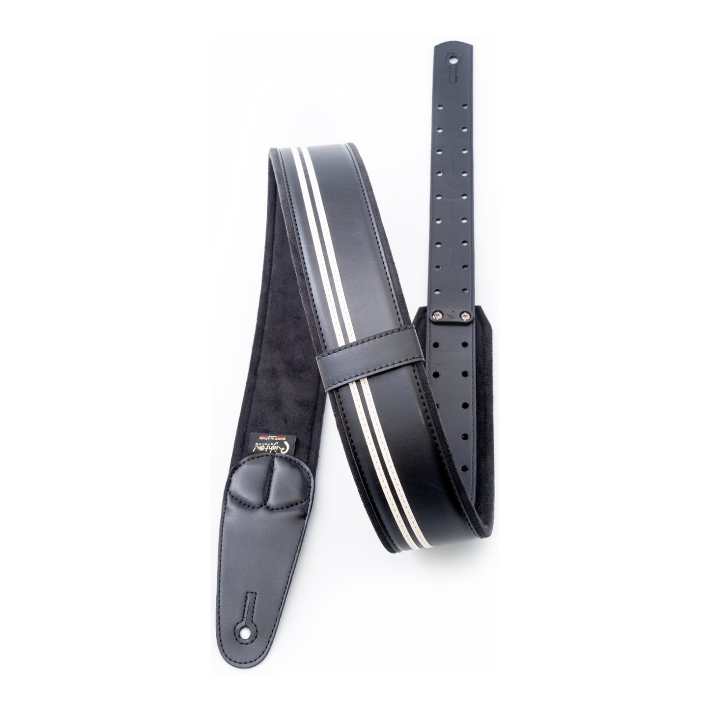 RightOn! Straps Mojo RACE-60 Black Padded Vegan Guitar and Bass Strap with Pick Pocket