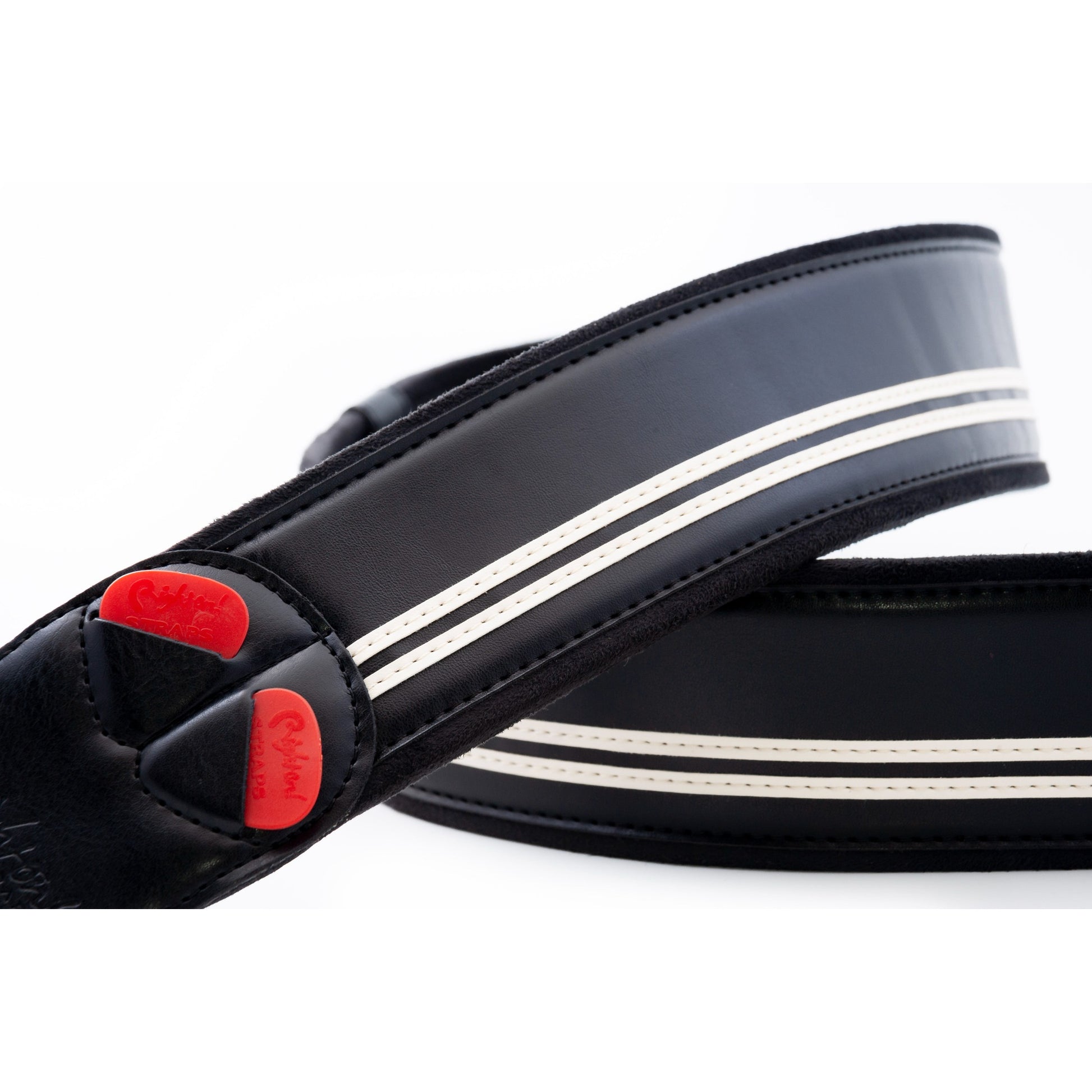 RightOn! Straps Mojo RACE-60 Black Padded Vegan Guitar and Bass Strap with Pick Pocket