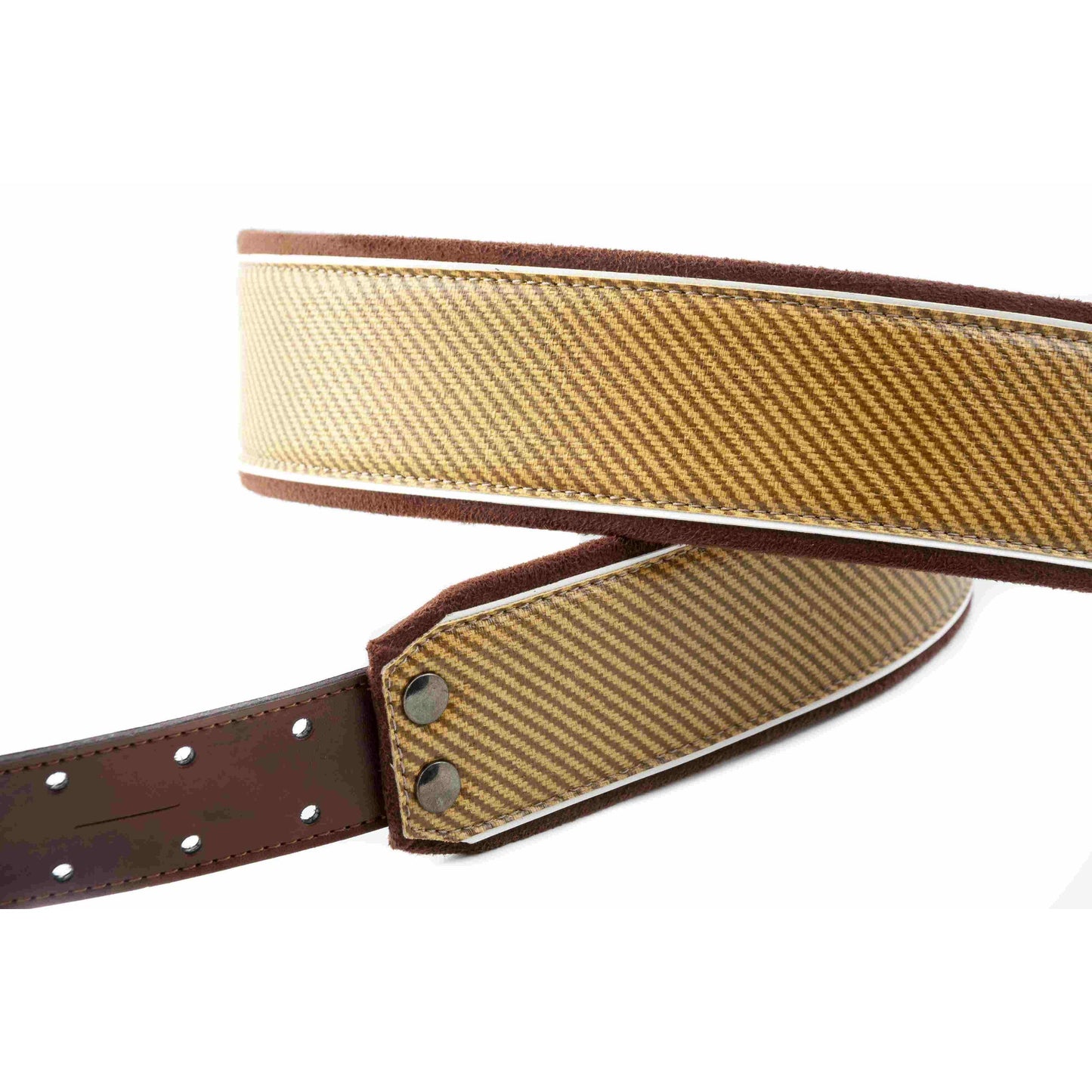 RightOn! Straps Mojo TWEED Brown Padded Vegan Guitar and Bass Strap with Pick Pocket