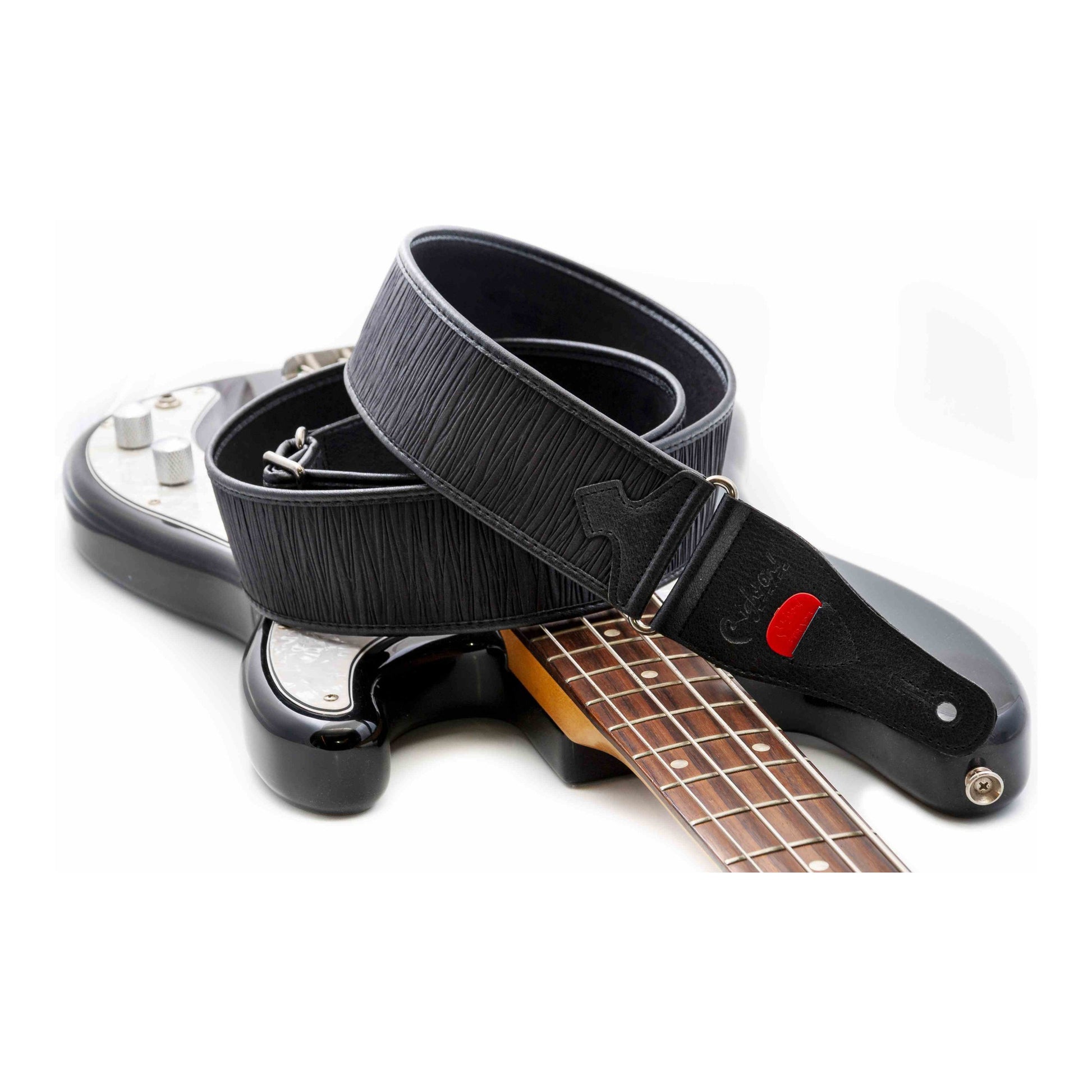 RightOn! Straps Talisman DUNE Black Padded Vegan Guitar and Bass Strap with Pick Pocket
