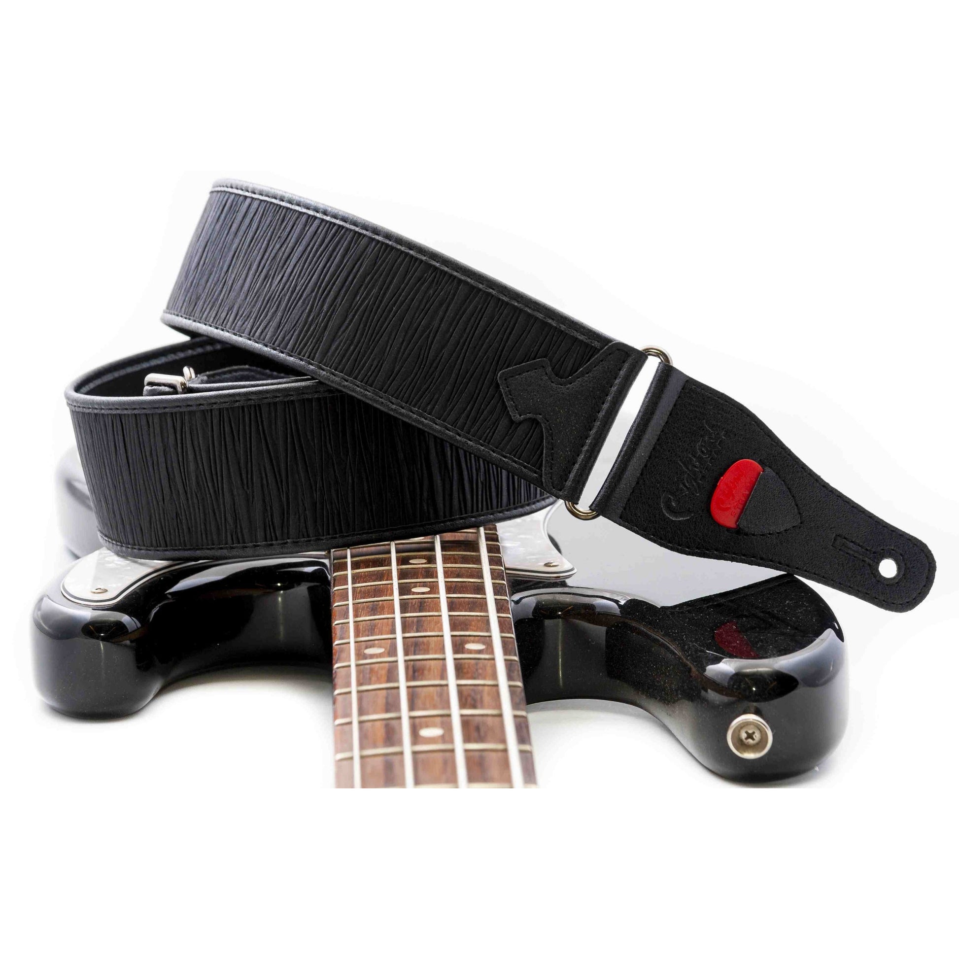 RightOn! Straps Talisman DUNE Black Padded Vegan Guitar and Bass Strap with Pick Pocket