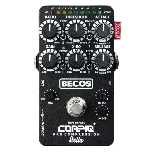 Becos CompIQ STELLA Pro Compressor Pedal for Bass and Guitar