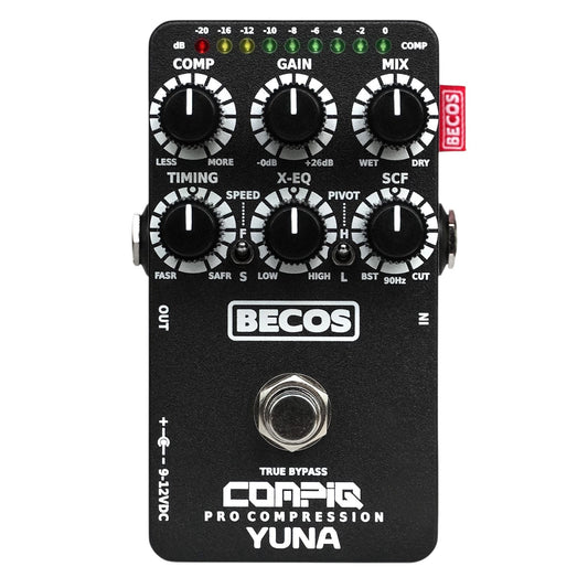 BECOS CompIQ YUNA Pro Compressor Pedal for Bass and Guitar