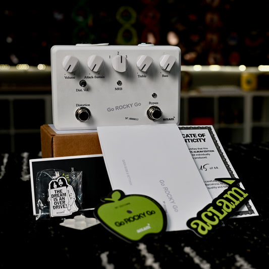 Aclam Go Rocky Go Overdrive & Fuzz Pedal - Vox Conqueror Beatles Tone, White Album Edition - Limited Run of 68