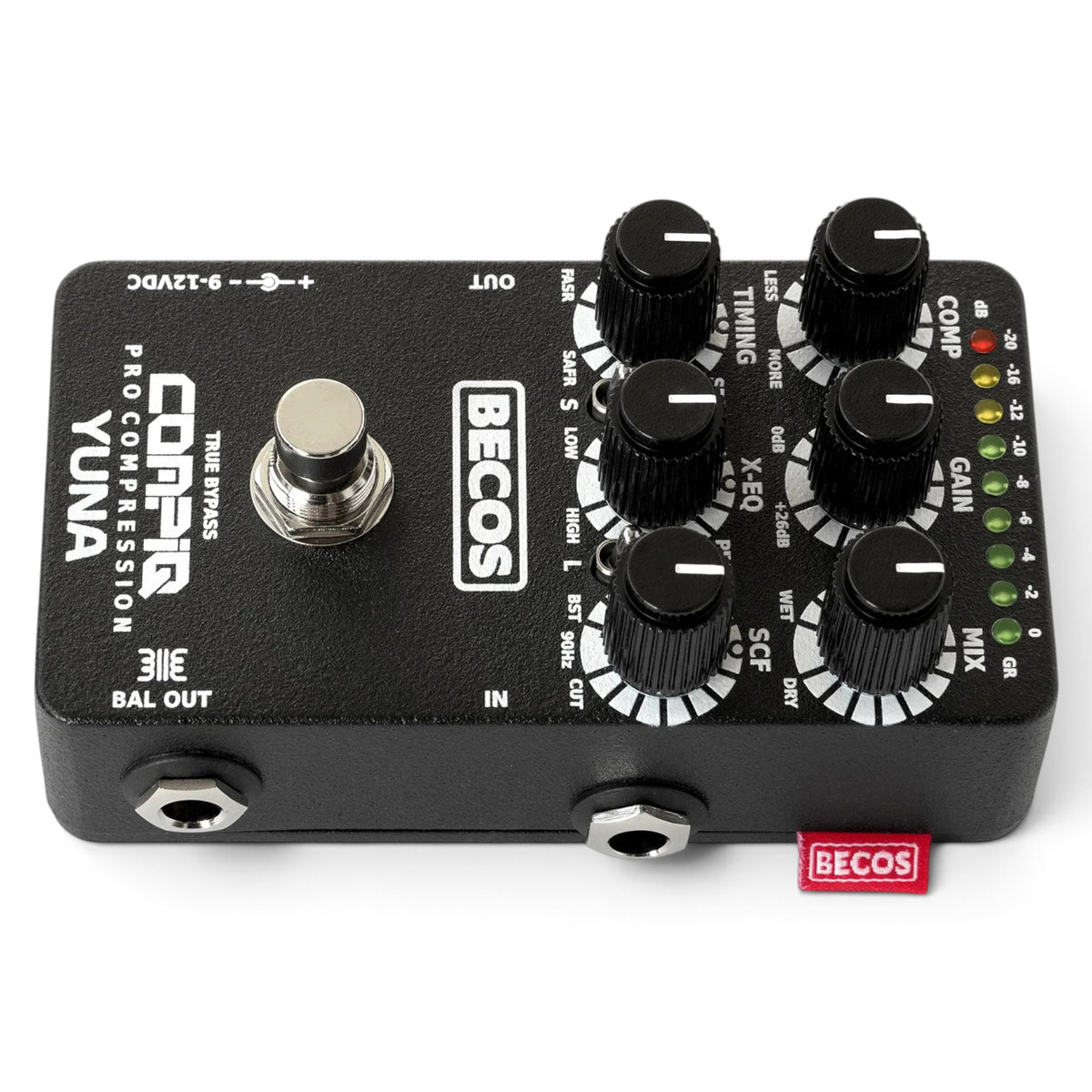BECOS CompIQ YUNA Pro Analog Compressor Pedal for Bass & Guitar