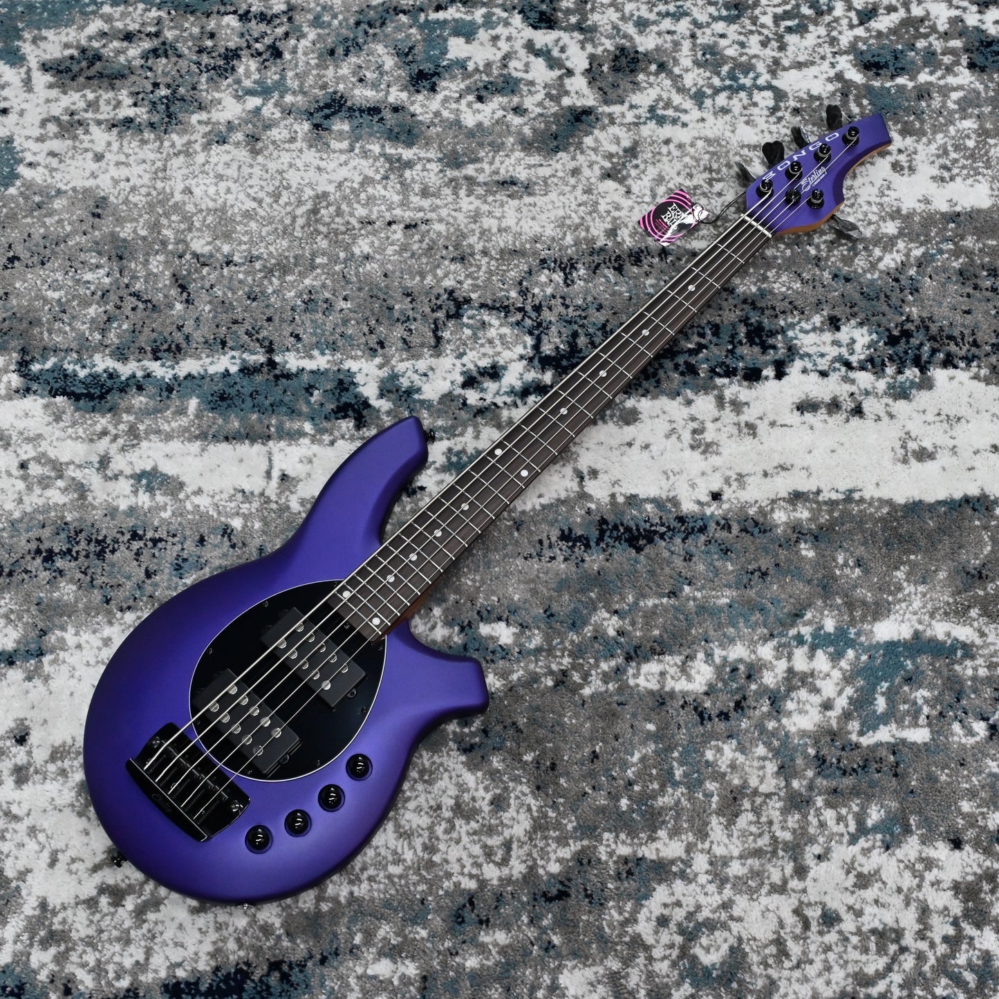 Sterling by Music Man Bongo 5 5-String Bass Guitar, Firemist Purple Satin