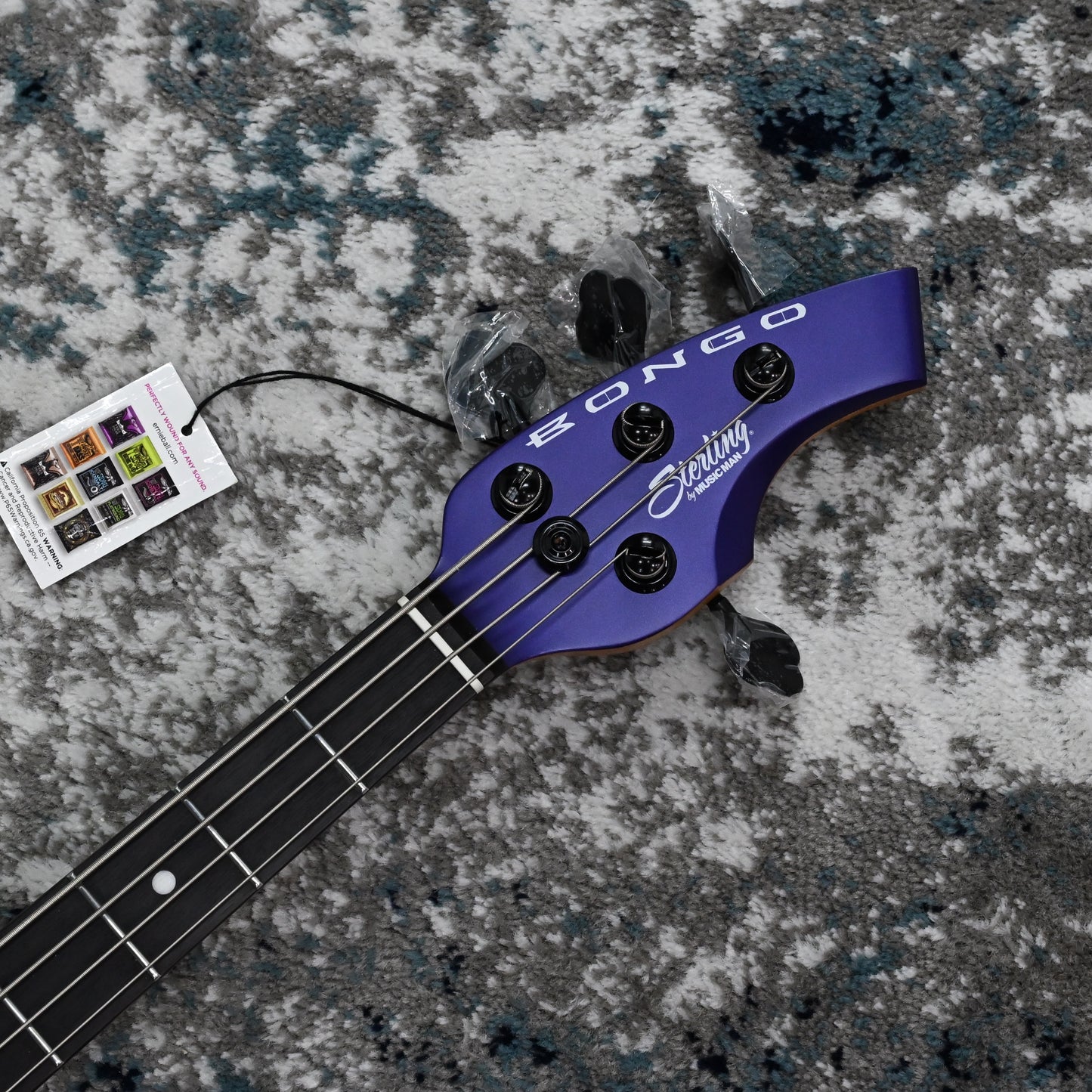 Sterling by Music Man Bongo 4-String Bass Guitar, Firemist Purple Satin