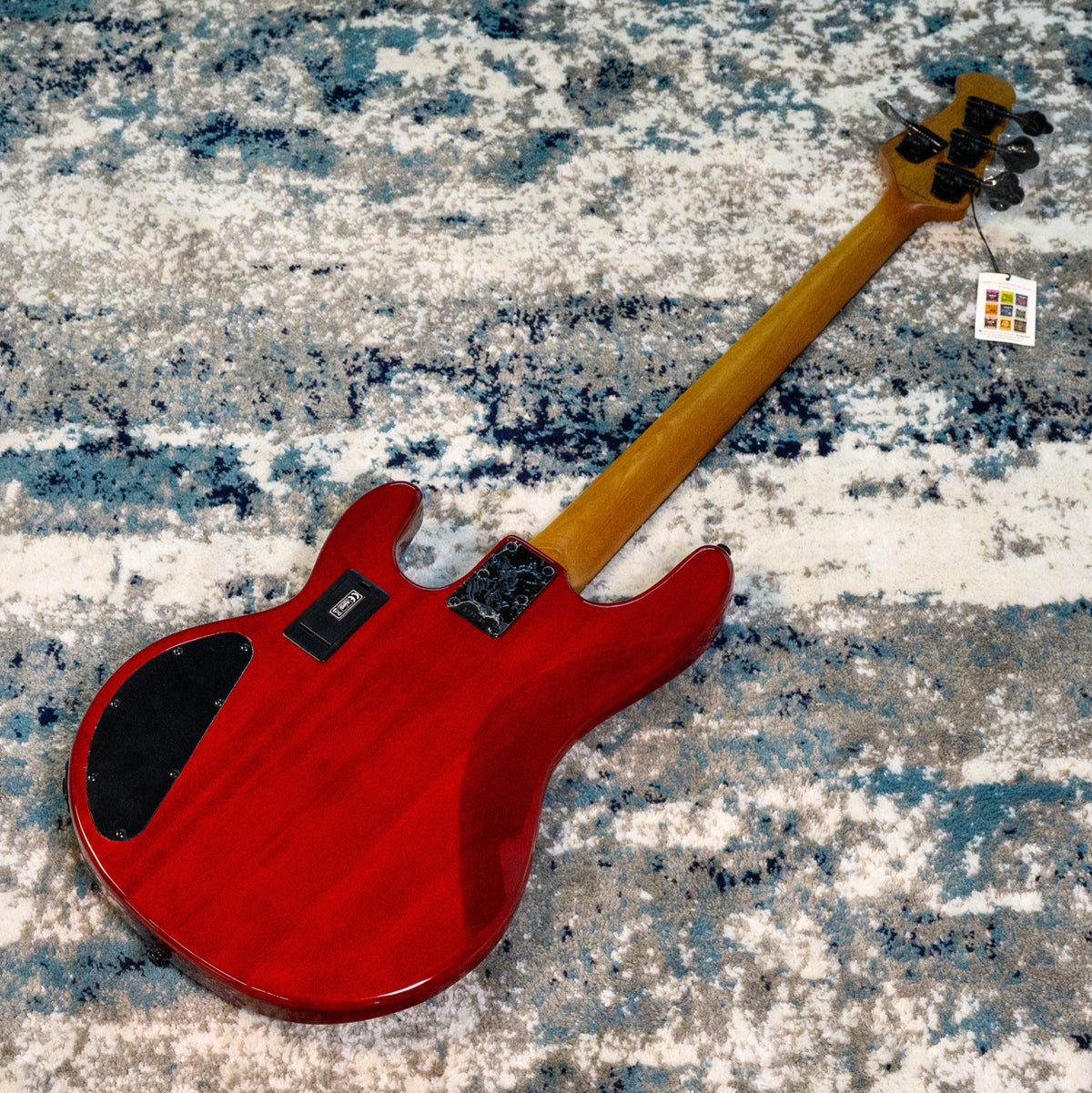 Sterling by Music Man StingRay RAY34HH 4-String Spalted Maple Bass, Blood Orange Burst