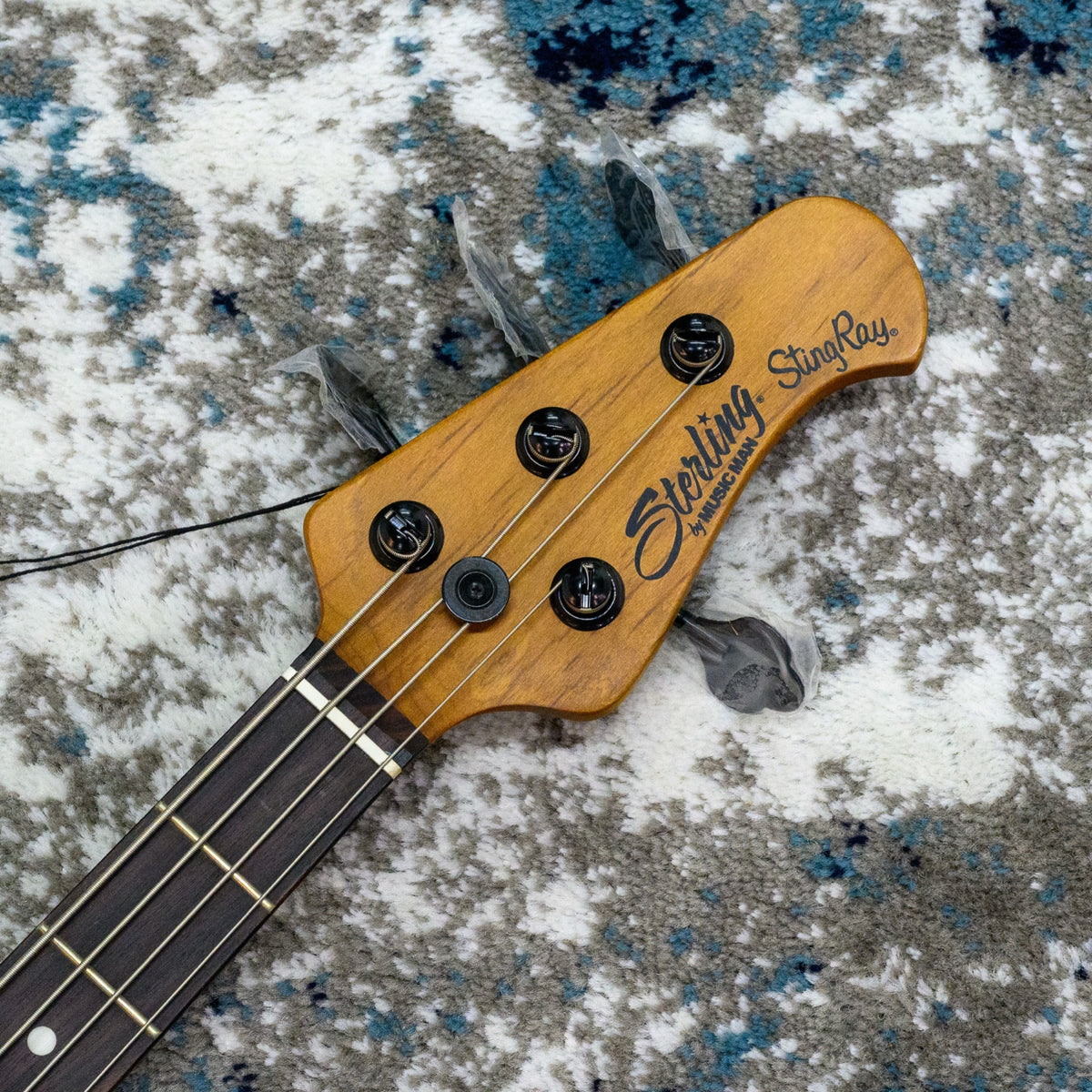 Sterling by Music Man StingRay RAY34HH 4-String Spalted Maple Bass, Blood Orange Burst