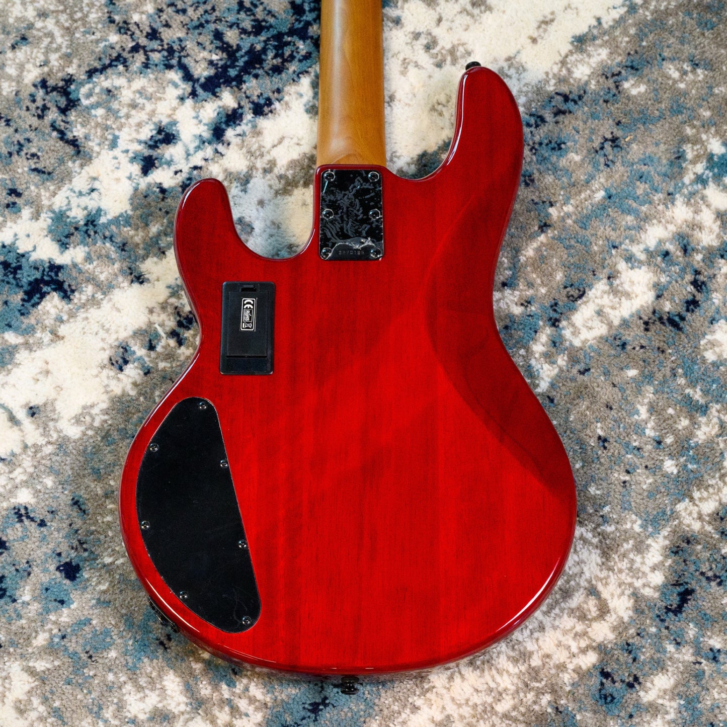 Sterling by Music Man StingRay RAY34HH 4-String Spalted Maple Bass, Blood Orange Burst