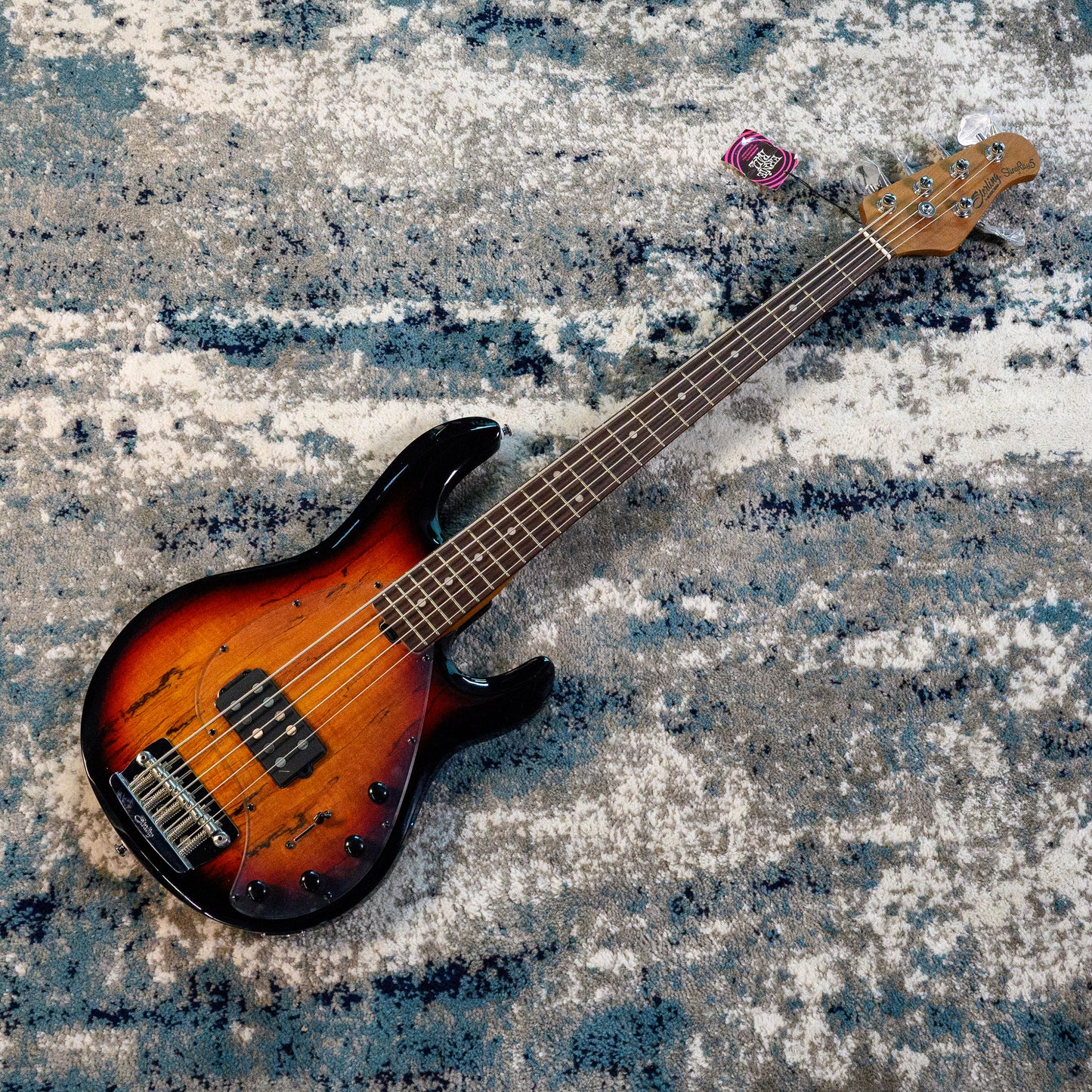 Sterling by Music Man StingRay RAY35 5-String Spalted Maple Bass, 3-Tone Sunburst