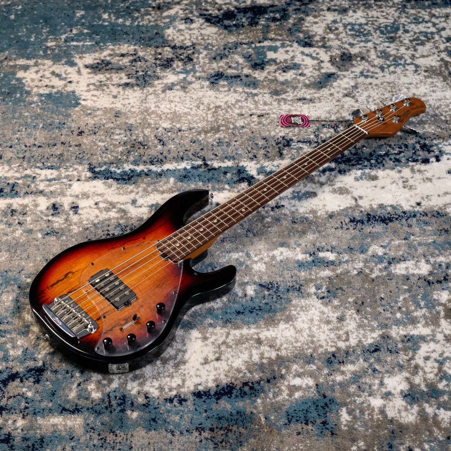 Sterling by Music Man StingRay RAY35 5-String Spalted Maple Bass, 3-Tone Sunburst