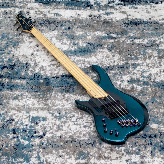 Dingwall NG3 Nolly Getgood Left-Handed 5-String Electric Bass Guitar, Gloss Blackforest Green