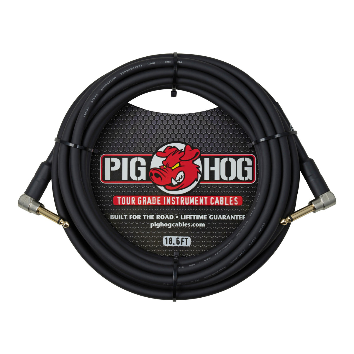 Pig Hog PH186RR 18.6-Foot Instrument Cable with Dual Right-Angle Connectors